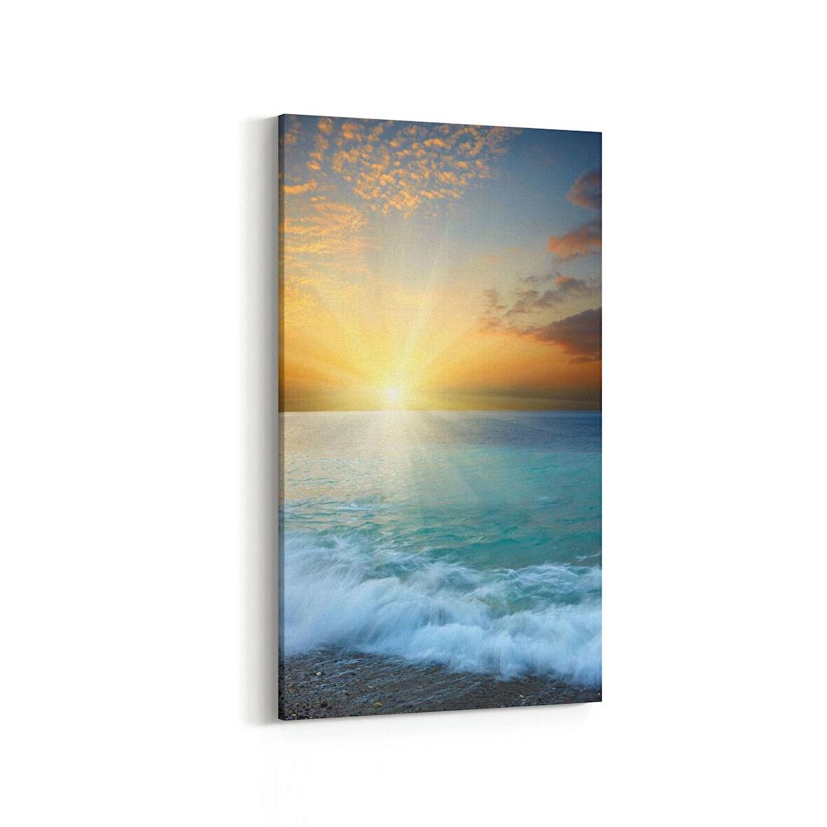 Olla 16130DD Günbatımı Görseli Dikey Dar Kanvas Tablo (Ölçü: 40X80)