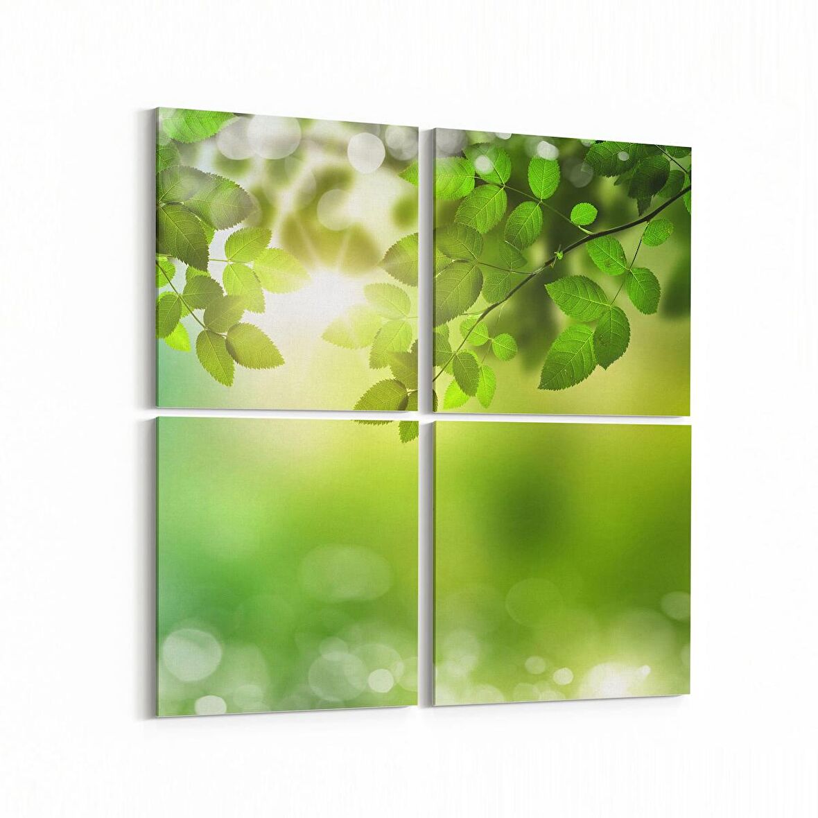 Olla 10715K4 Ağaç Görseli Kare 4'lü Kanvas Tablo (Ölçü: 145X145)