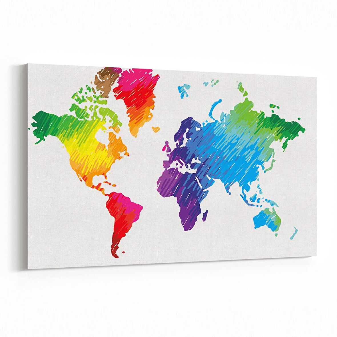 Olla 16159Y Harita Görseli Yatay Kanvas Tablo (Ölçü: 120X80)