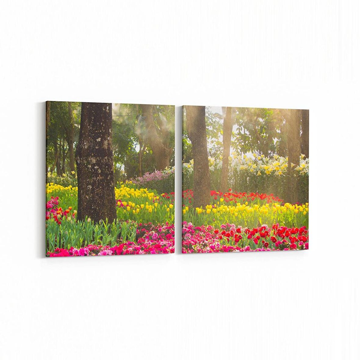 Olla 13942K2Y Doğa / Manzara Görseli Kare 2'li Yatay Kanvas Tablo (Ölçü: 145X70)