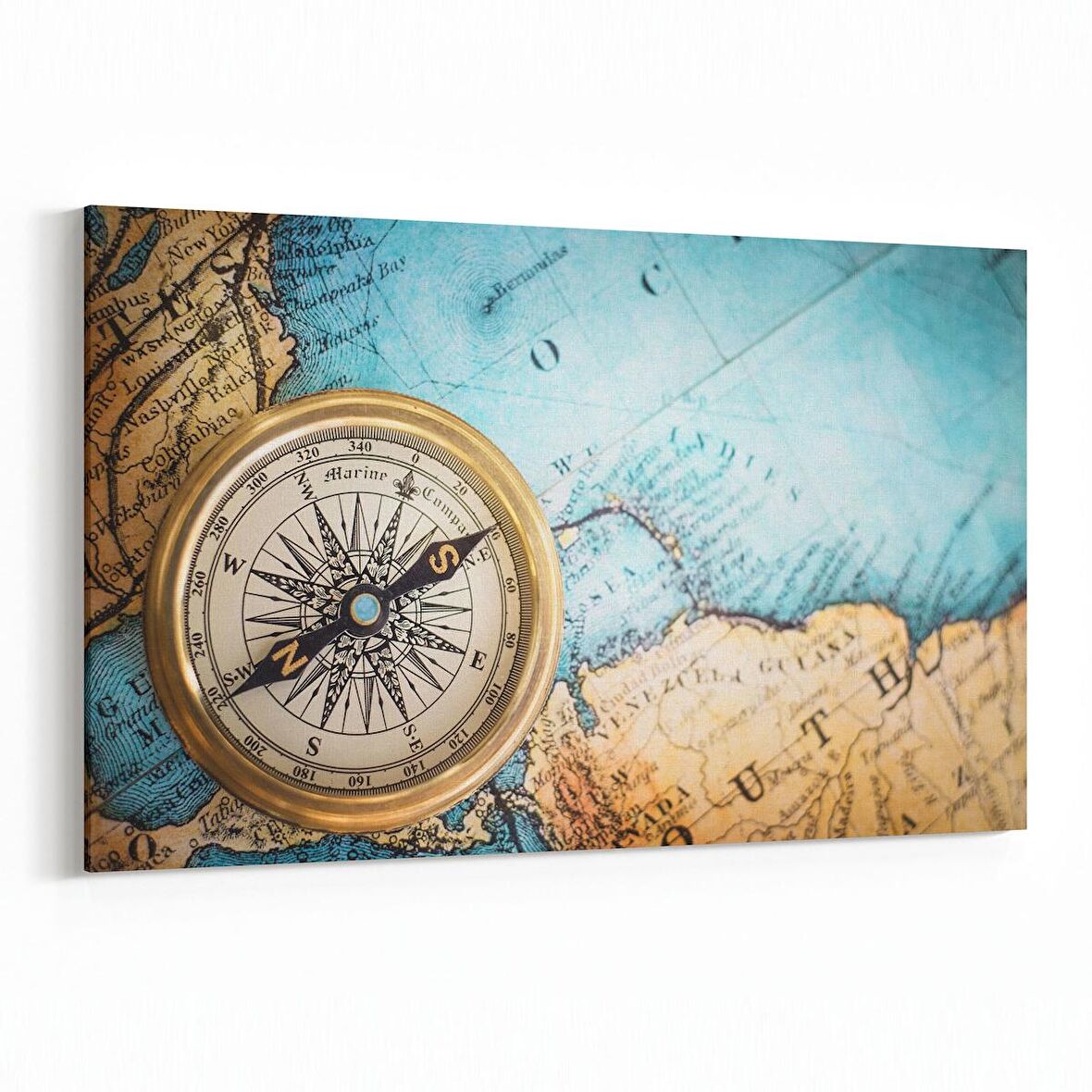 Olla 16142Y Harita Görseli Yatay Kanvas Tablo (Ölçü: 120X80)