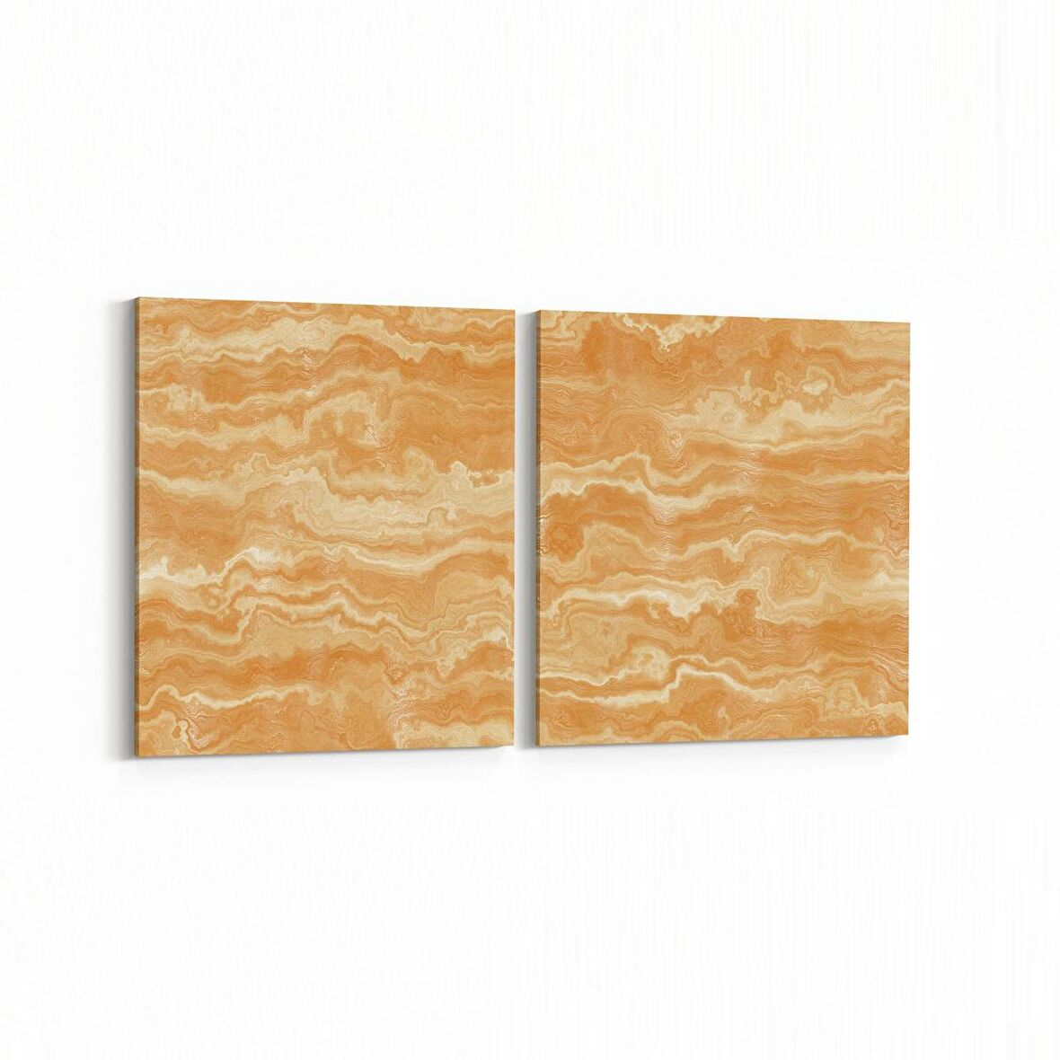 Olla 16668K2Y Mermer Desen Görsel Kare 2'li Yatay Kanvas Tablo (Ölçü: 65X30)