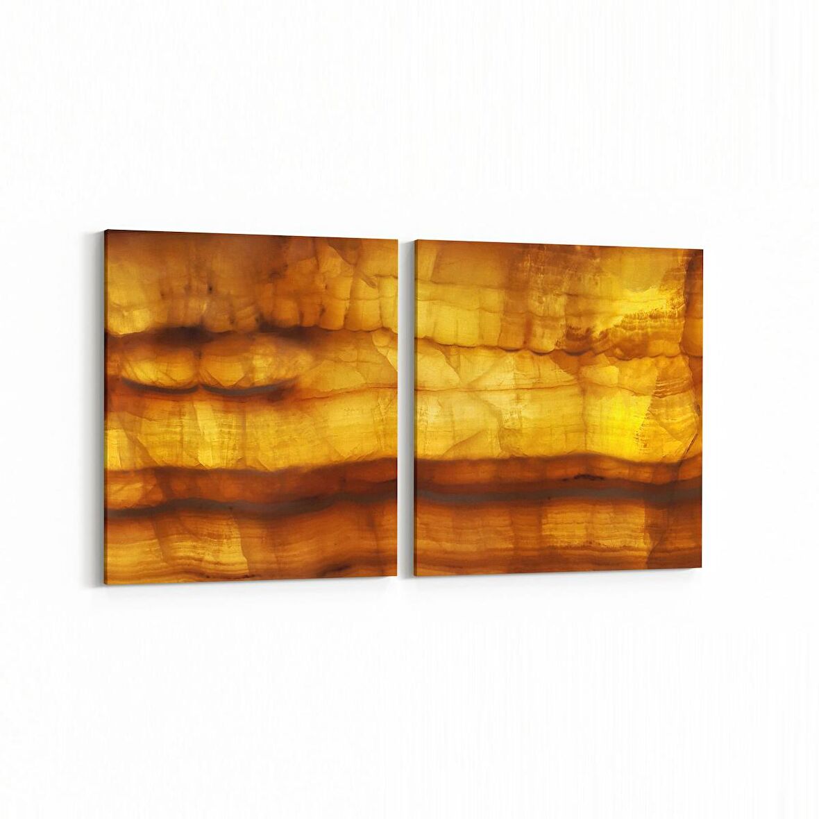 Olla 16657K2Y Mermer Desen Görsel Kare 2'li Yatay Kanvas Tablo (Ölçü: 125X60)