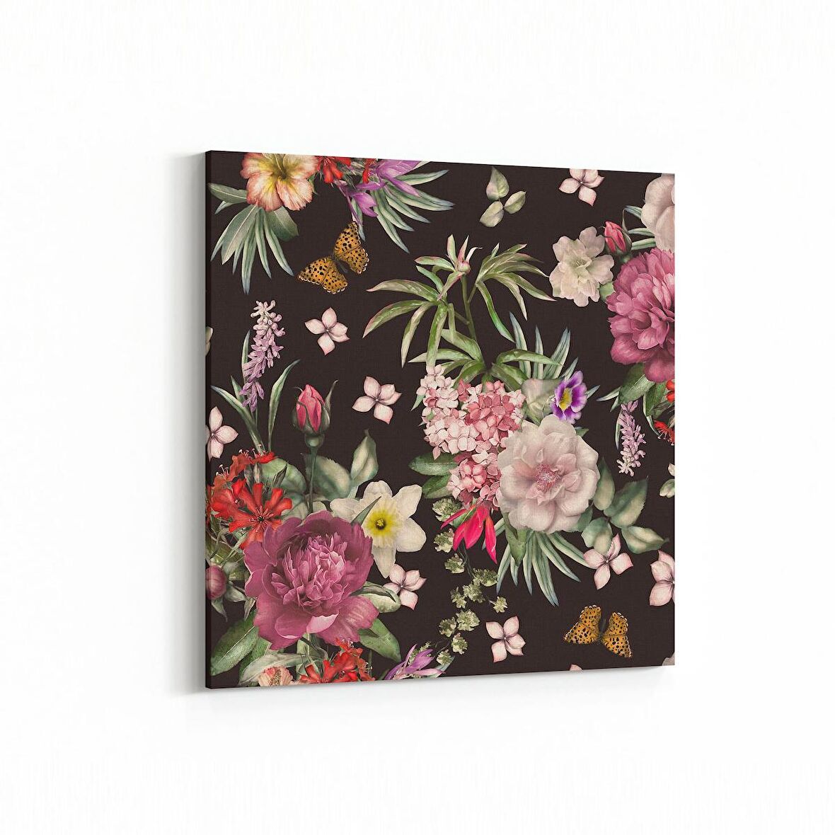 Olla 11785K Çiçek Görseli Kare Kanvas Tablo (Ölçü: 25X25)