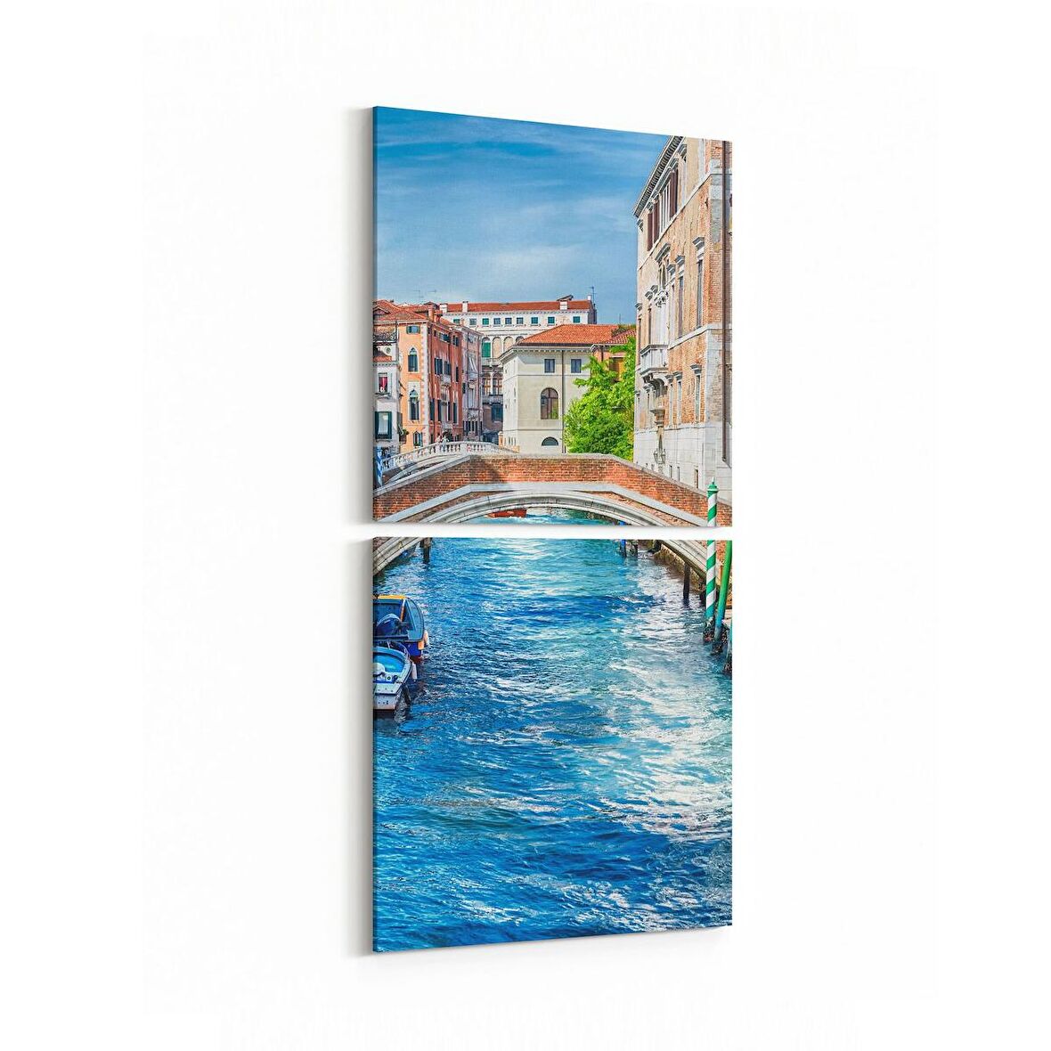 Olla 17956KD Yapı Görseli Kare 2'li Dikey Kanvas Tablo (Ölçü: 30X65)