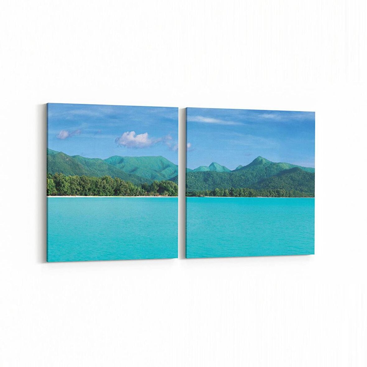 Olla 14200K2Y Doğa / Manzara Görseli Kare 2'li Yatay Kanvas Tablo (Ölçü: 125X60)