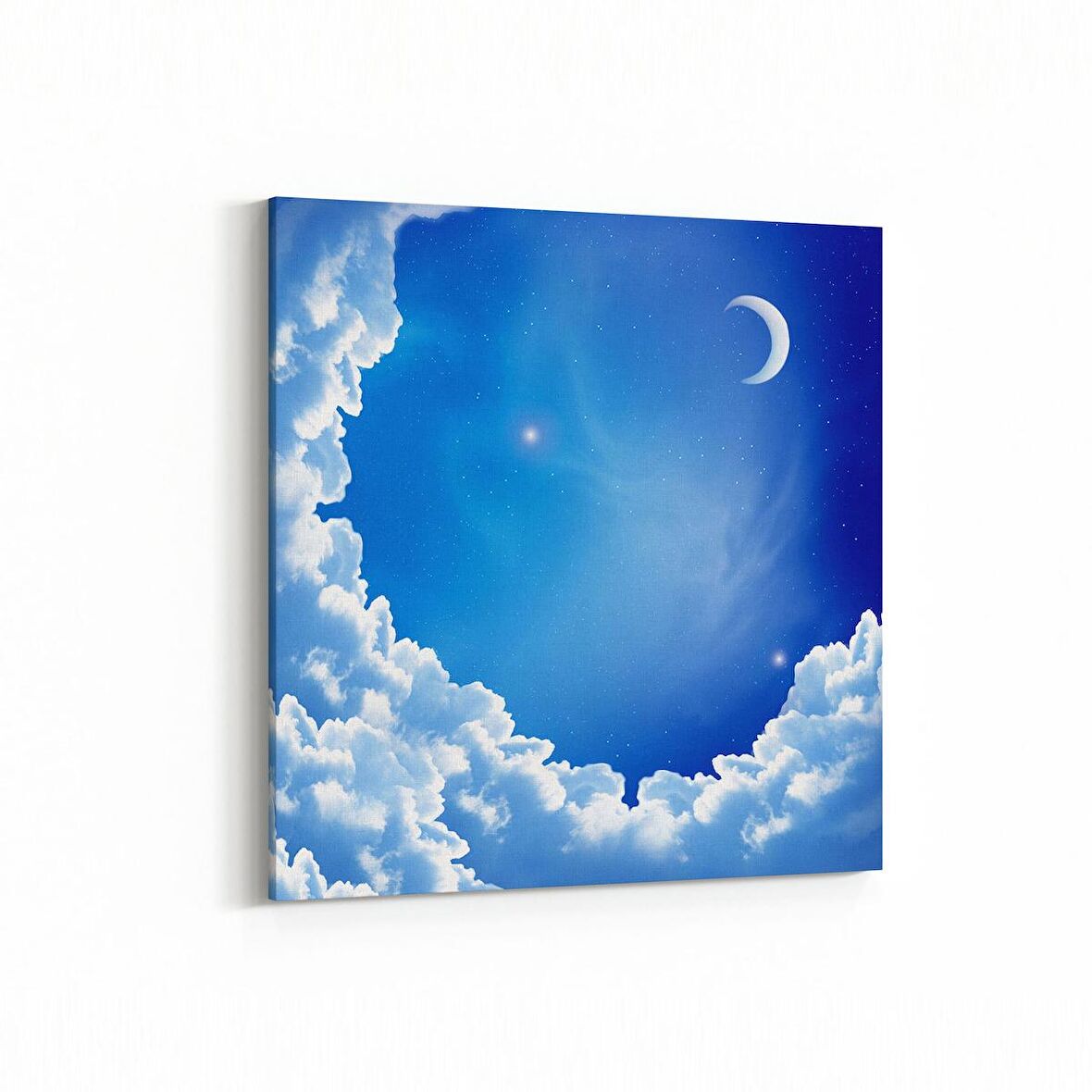 Olla 14837K Gece Gökyüzü Görseli Kare Kanvas Tablo (Ölçü: 60X60)