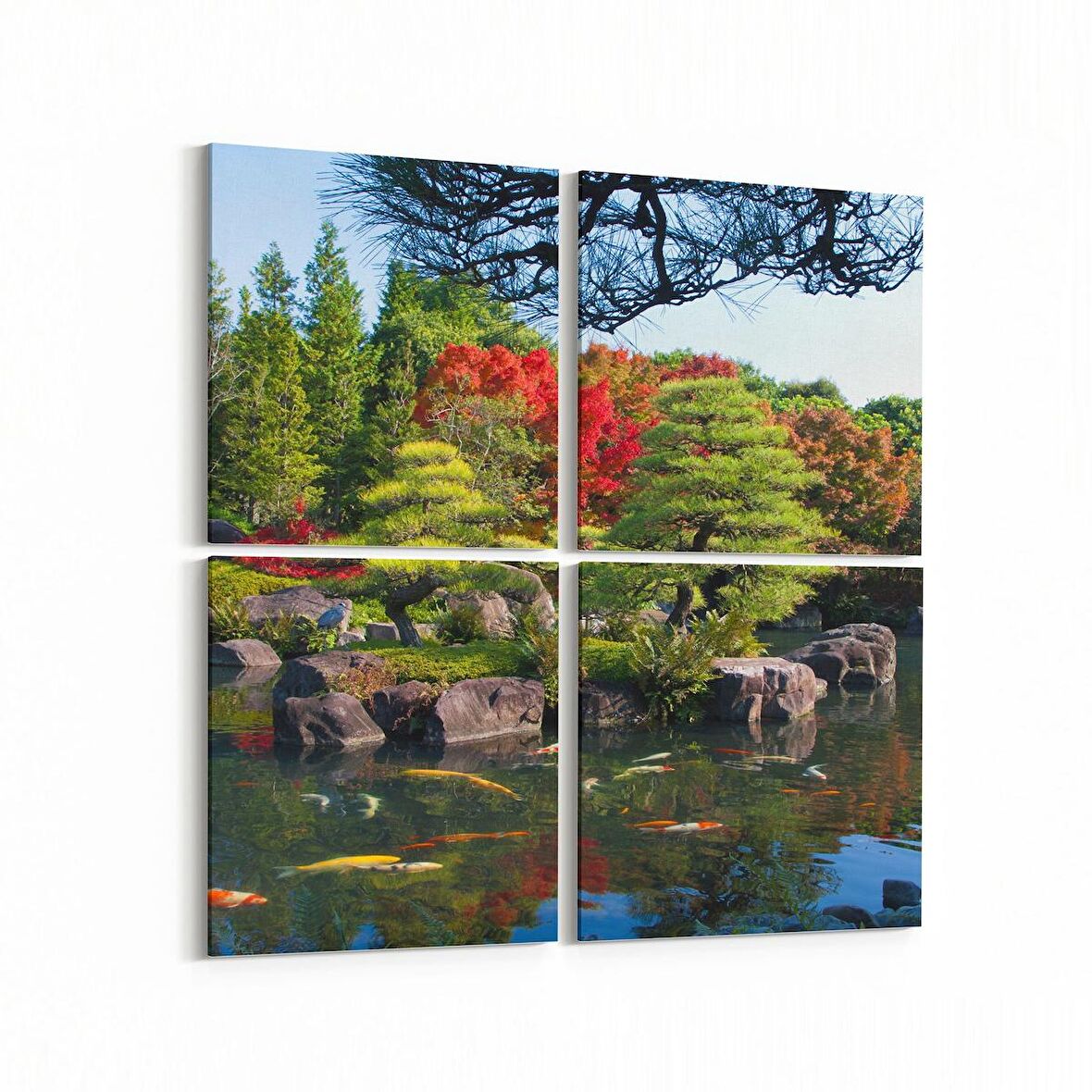 Olla 14604K4 Doğa / Manzara Görseli Kare 4'lü Kanvas Tablo (Ölçü: 65X65)