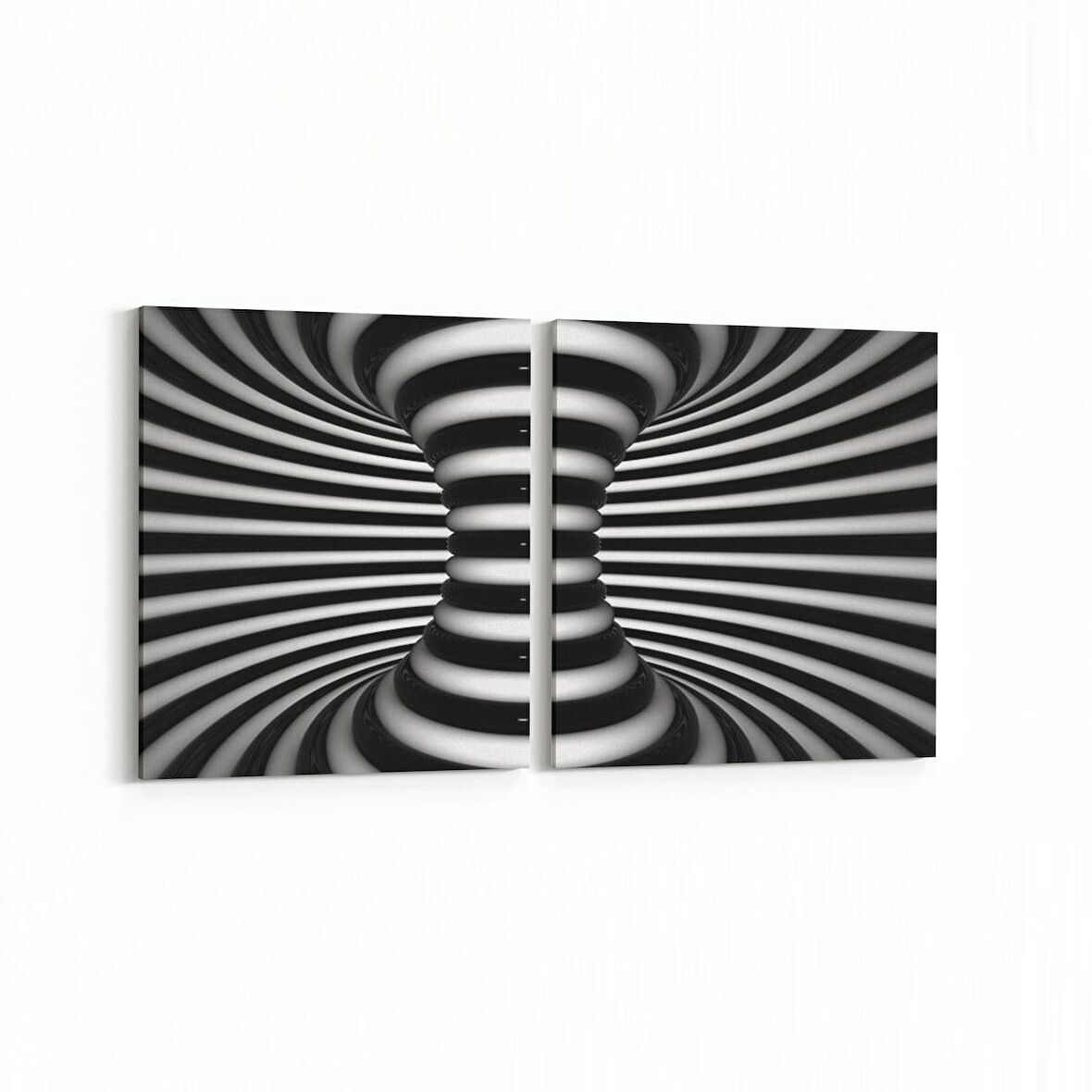 Olla 10280K2Y Abstract Girdap Görsel Kare 2'li Yatay Kanvas Tablo (Ölçü: 145X70)