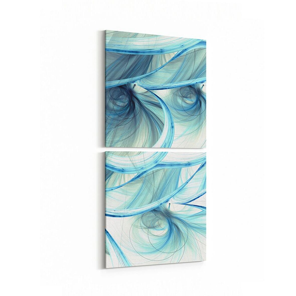 Olla 10322K2D Abstract Görsel Kare 2'li Dikey Kanvas Tablo (Ölçü: 30X65)