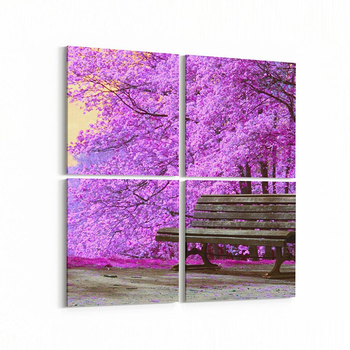 Olla 13914K4 Doğa / Manzara Görseli Kare 4'lü Kanvas Tablo (Ölçü: 145X145)