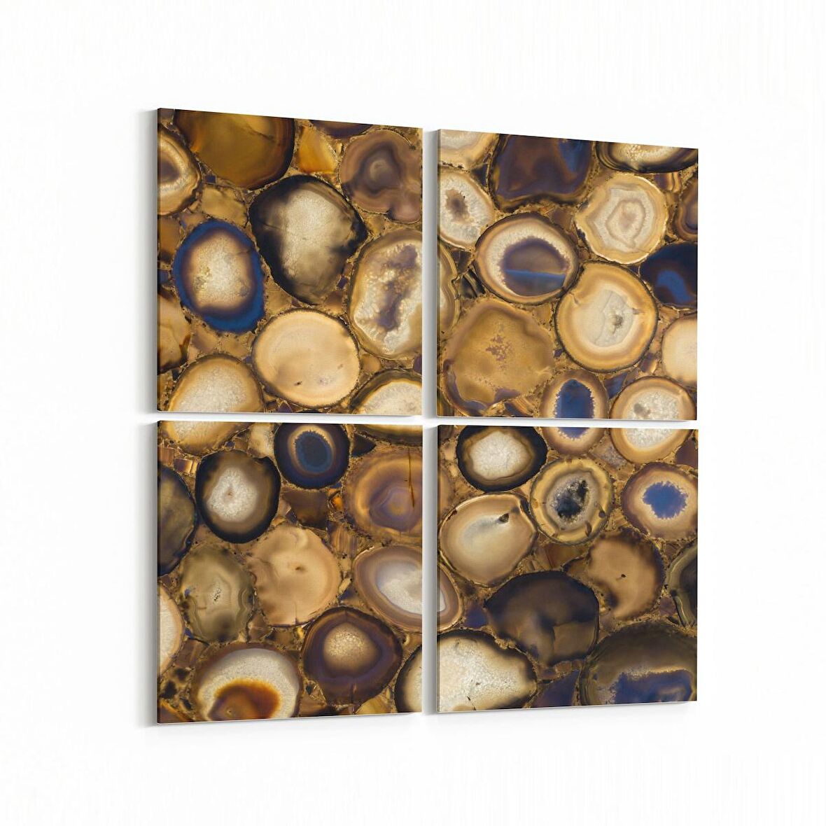 Olla 16708K4 Mermer Desen Görsel Kare 4'lü Kanvas Tablo (Ölçü: 65X65)