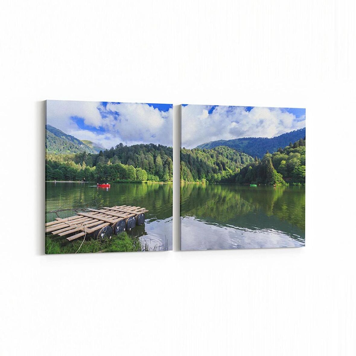Olla 14384K2Y Doğa / Manzara Görseli Kare 2'li Yatay Kanvas Tablo (Ölçü: 105X50)