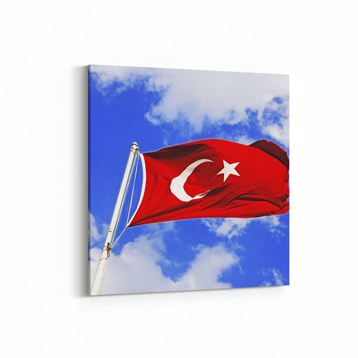Olla 17552K Türk Bayrağı Görseli Kare Kanvas Tablo (Ölçü: 25X25)