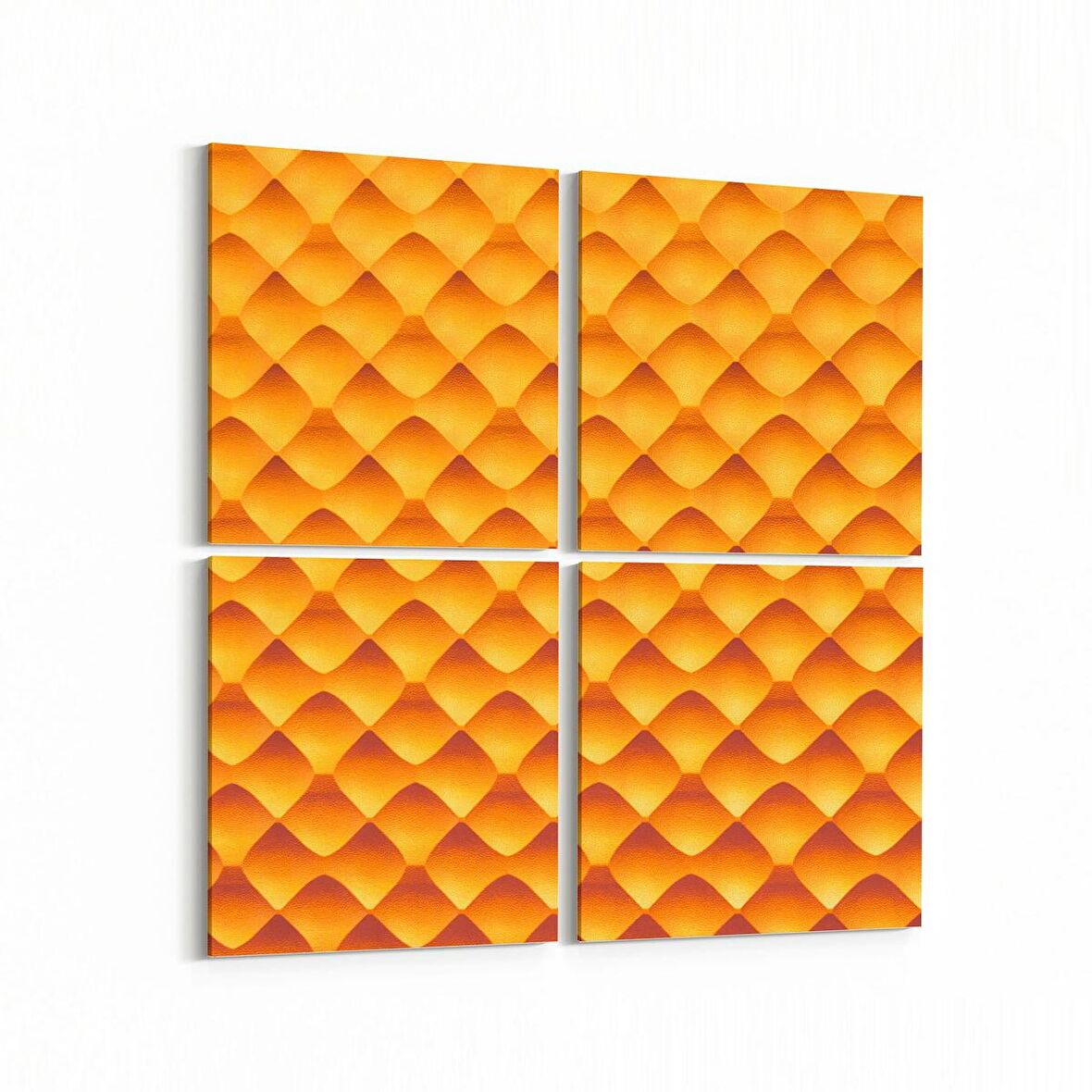 Olla 10033K4 Abstract 3 Boyut Görsel Kare 4'lü Kanvas Tablo (Ölçü: 65X65)