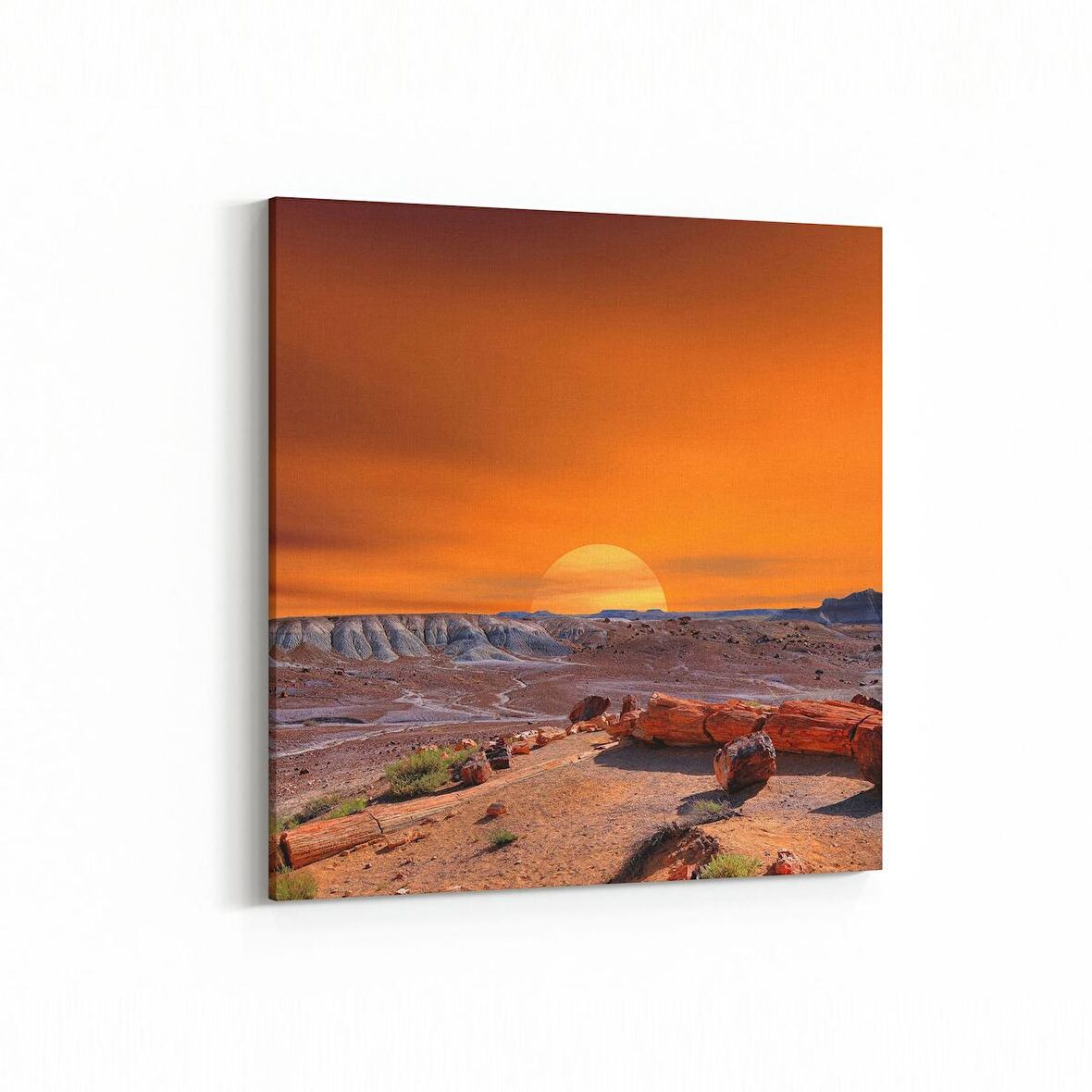 Olla 16004K Günbatımı Görseli Kare Kanvas Tablo (Ölçü: 60X60)