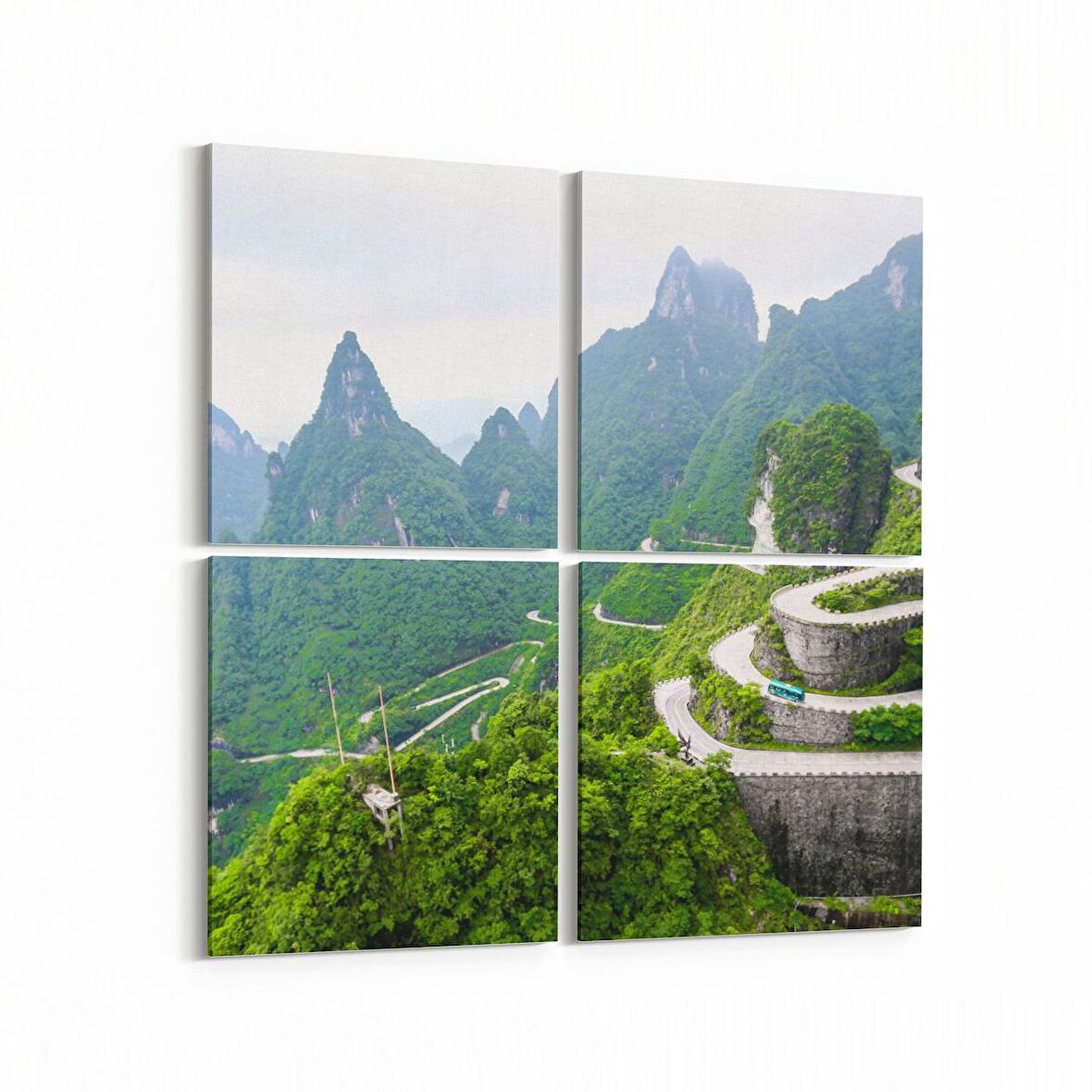 Olla 13278K4 Doğa / Manzara Görseli Kare 4'lü Kanvas Tablo (Ölçü: 145X145)