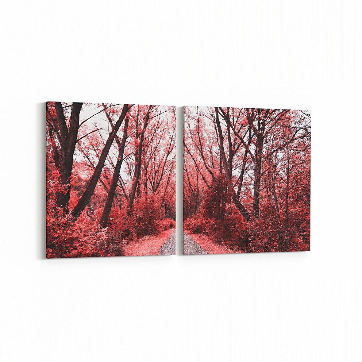 Olla 13583K2Y Doğa / Manzara Görseli Kare 2'li Yatay Kanvas Tablo (Ölçü: 125X60)