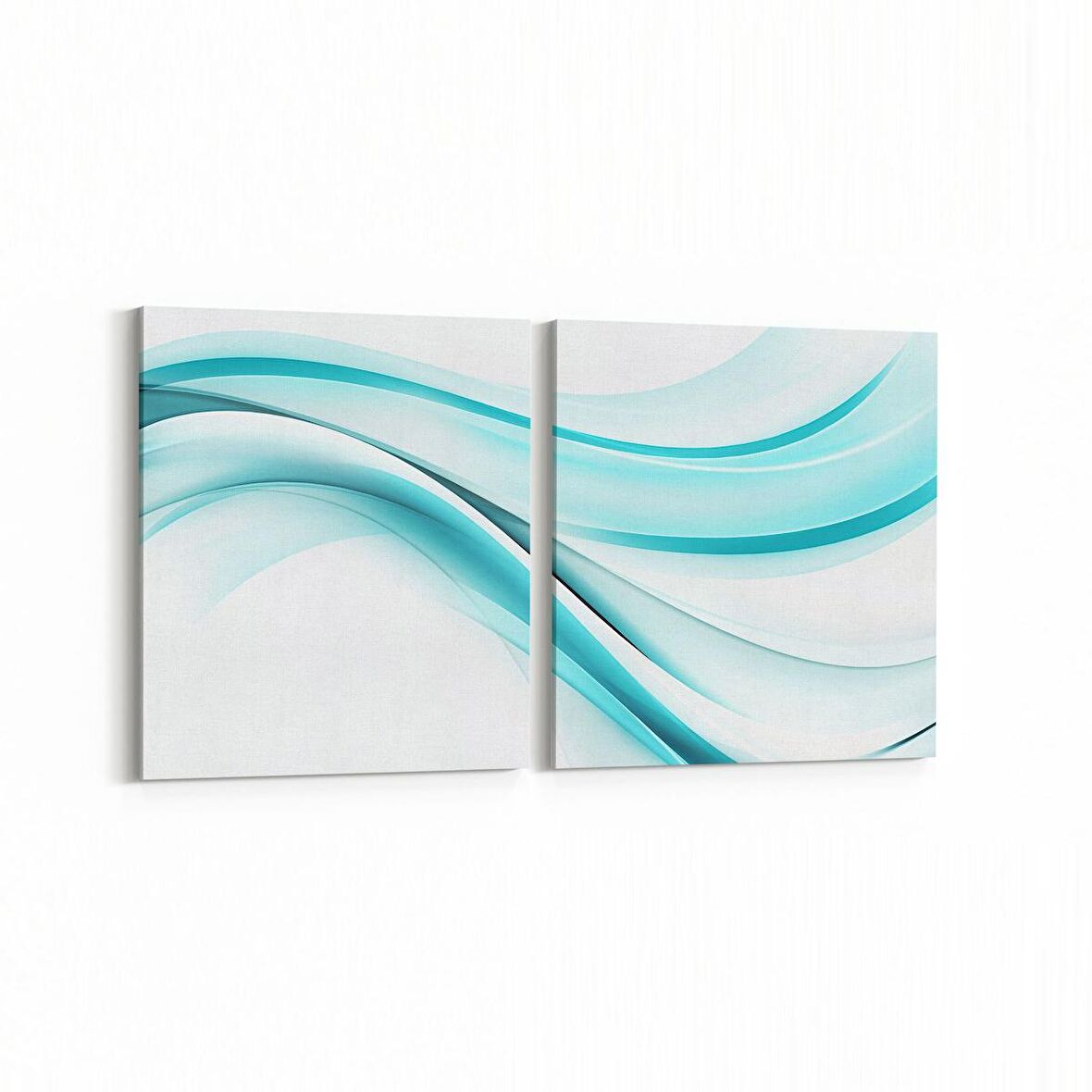 Olla 10179K2Y Abstract Görsel Kare 2'li Yatay Kanvas Tablo (Ölçü: 65X30)