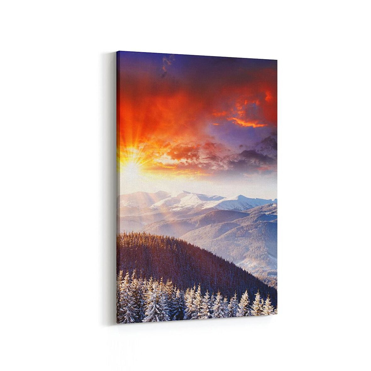 Olla 16081D Günbatımı Görseli Dikey Kanvas Tablo (Ölçü: 60X90)