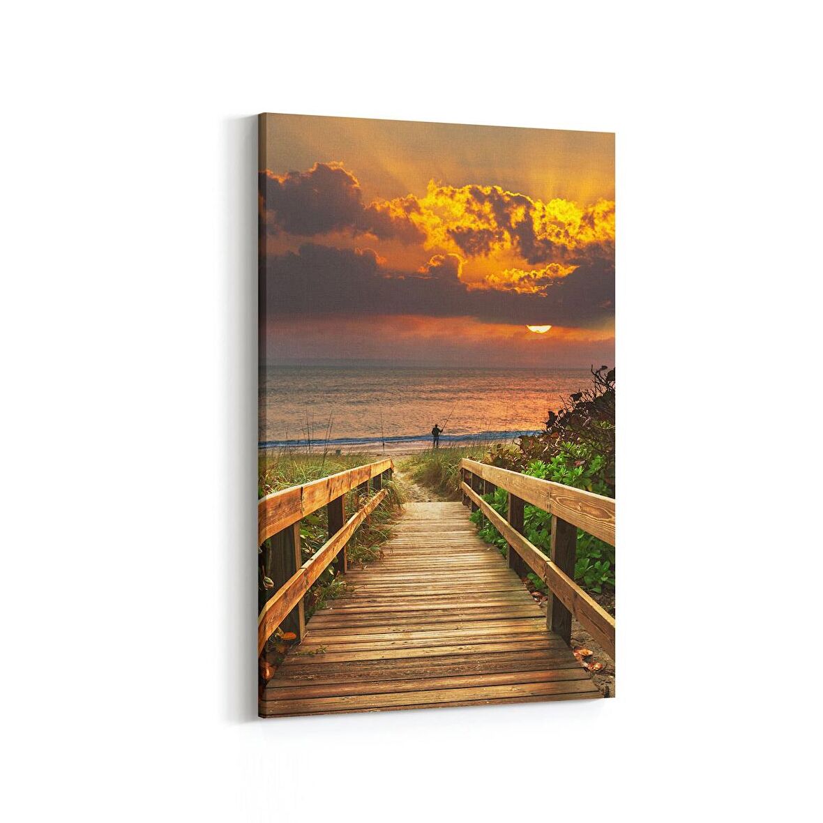 Olla 15956D Günbatımı Görseli Dikey Kanvas Tablo (Ölçü: 100X150)
