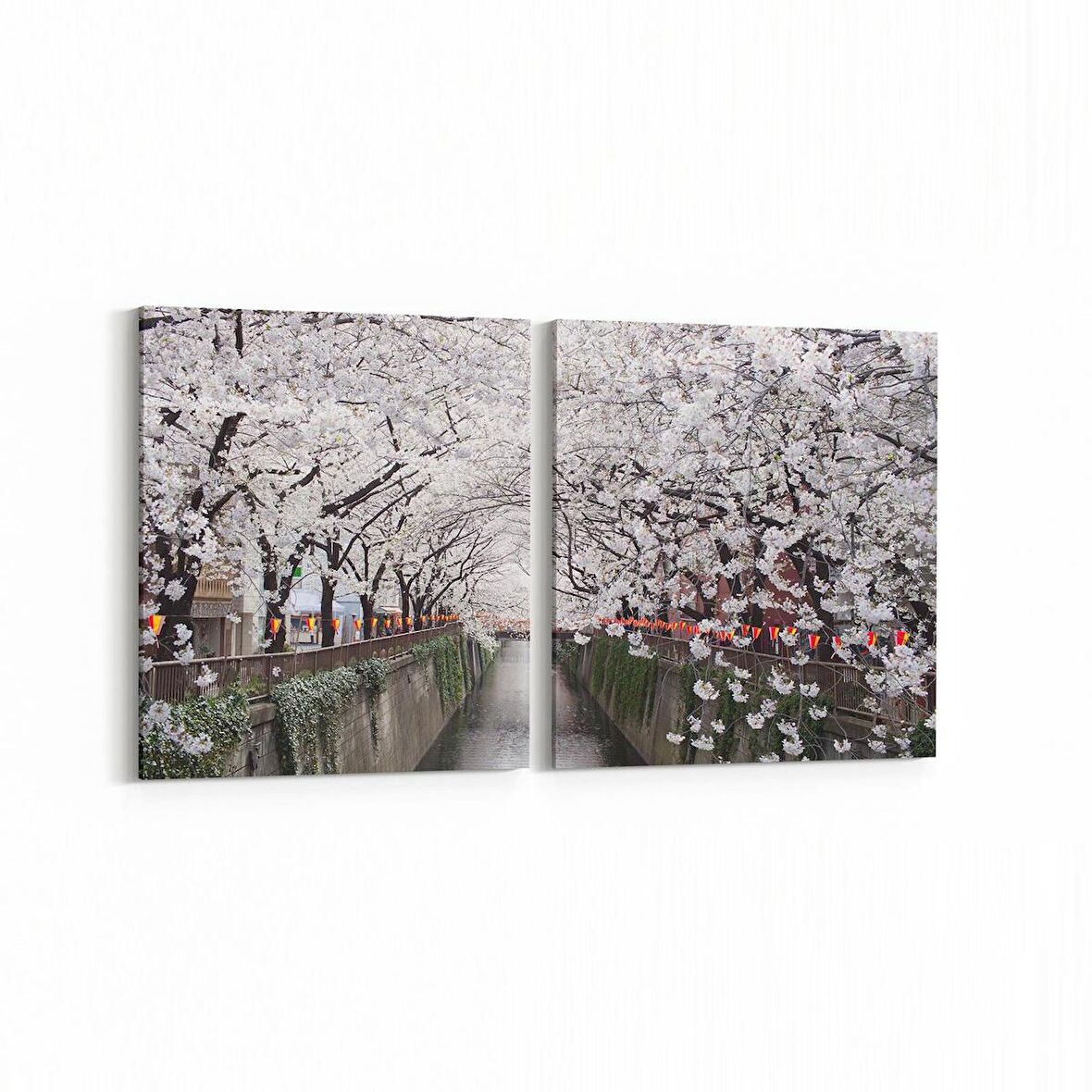 Olla 13418K2Y Doğa / Manzara Görseli Kare 2'li Yatay Kanvas Tablo (Ölçü: 125X60)