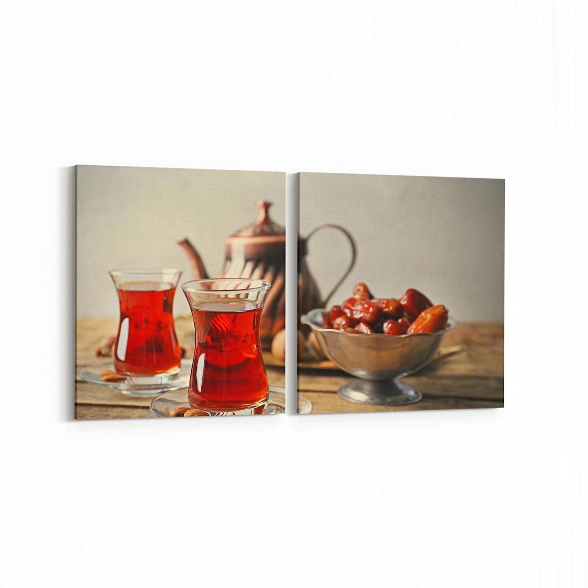 Olla 15230K2Y Gıda Görseli Kare 2'li Yatay Kanvas Tablo (Ölçü: 145X70)