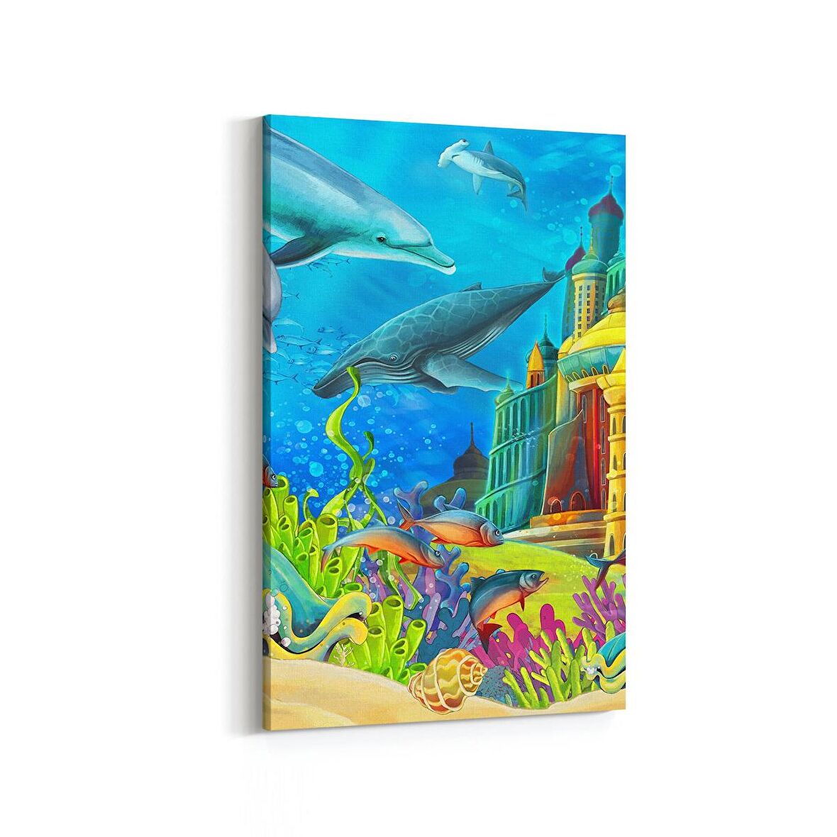 Olla 12084D Akvaryum / Balık Görseli Dikey Kanvas Tablo (Ölçü: 60X90)