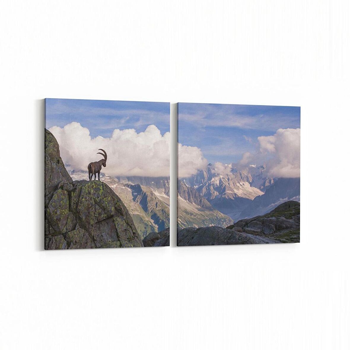 Olla 13218K2Y Doğa / Manzara Görseli Kare 2'li Yatay Kanvas Tablo (Ölçü: 85X40)