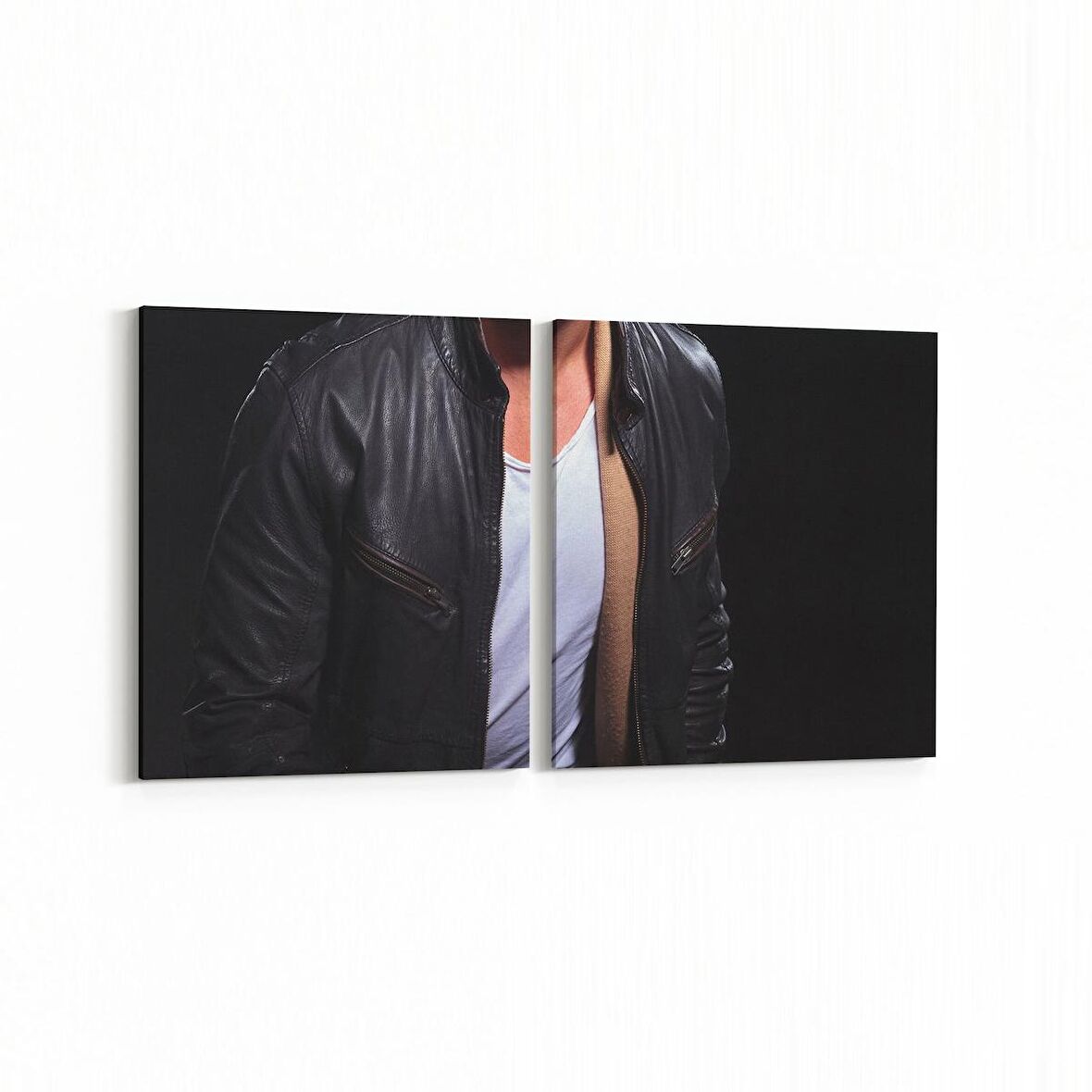 Olla 16818K2Y Model / Manken Görseli 2'li Yatay Kanvas Tablo (Ölçü: 85X40)