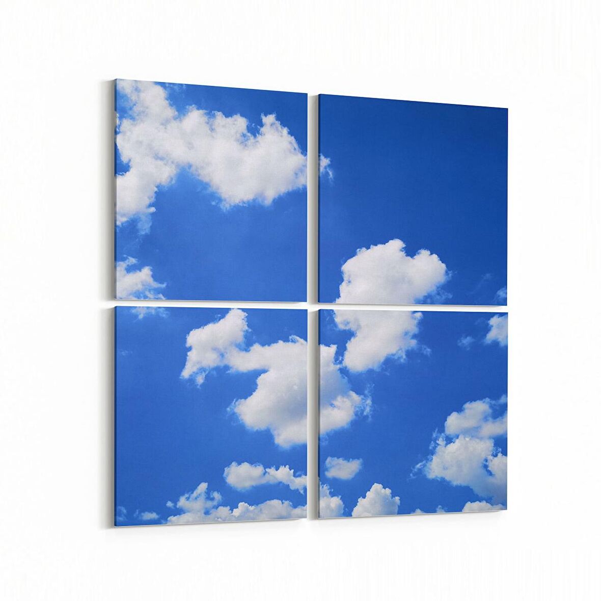 Olla 15428K4 Gökyüzü Bulut Görseli Kare 4'lü Kanvas Tablo (Ölçü: 105X105)