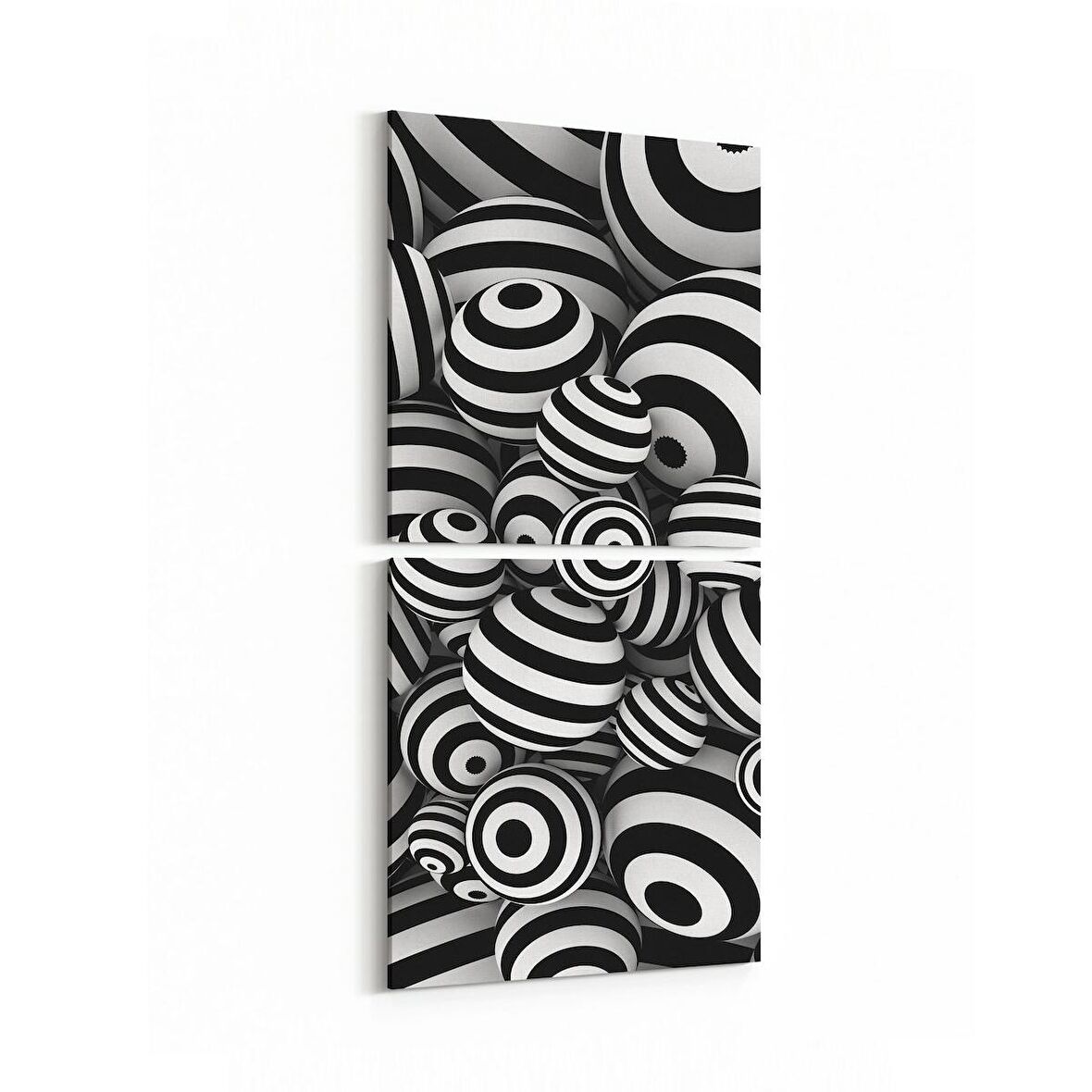 Olla 10059K2D Abstract Görsel Kare 2'li Dikey Kanvas Tablo (Ölçü: 30X65)