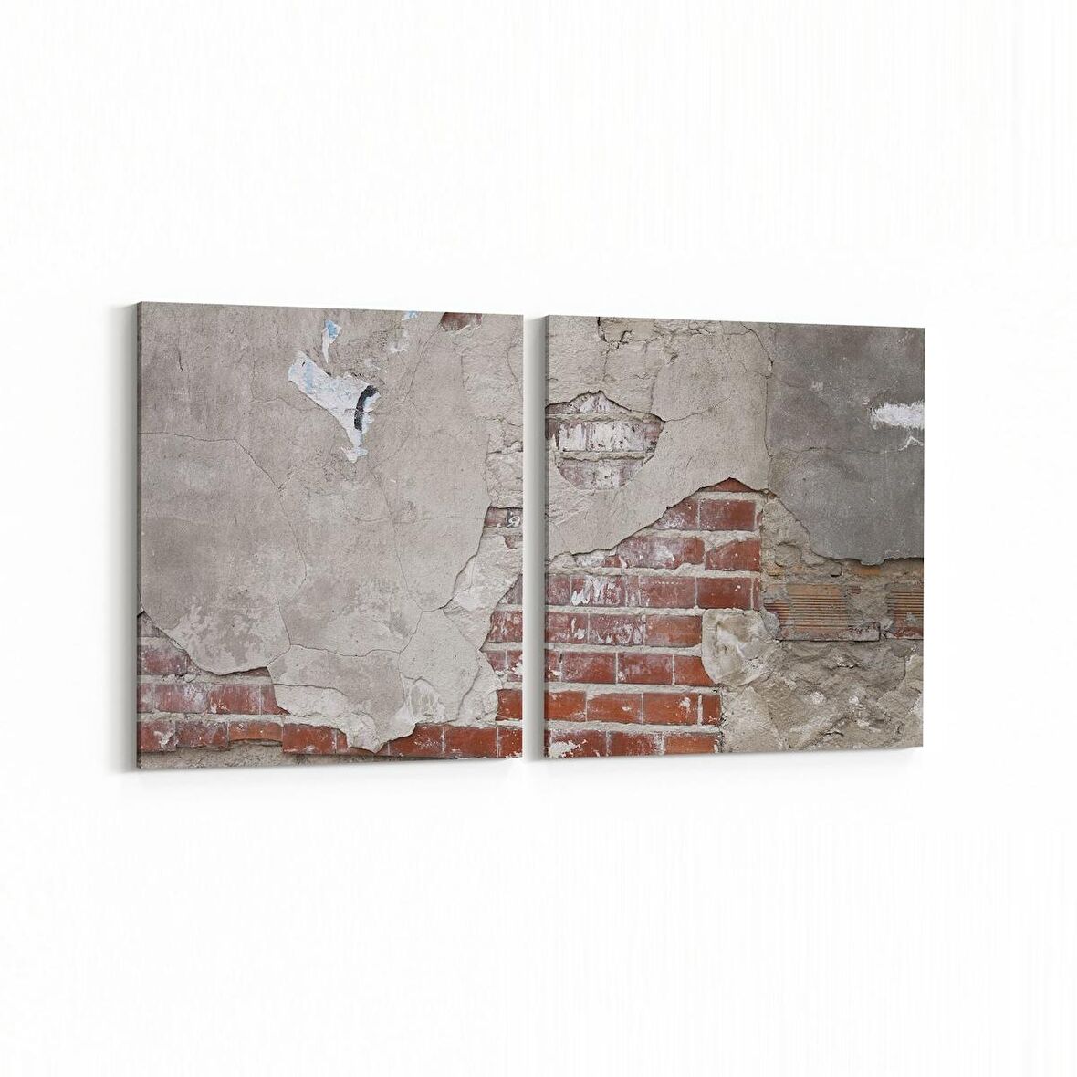 Olla 12448K2Y Beton Görseli Kare 2'li Yatay Kanvas Tablo (Ölçü: 85X40)