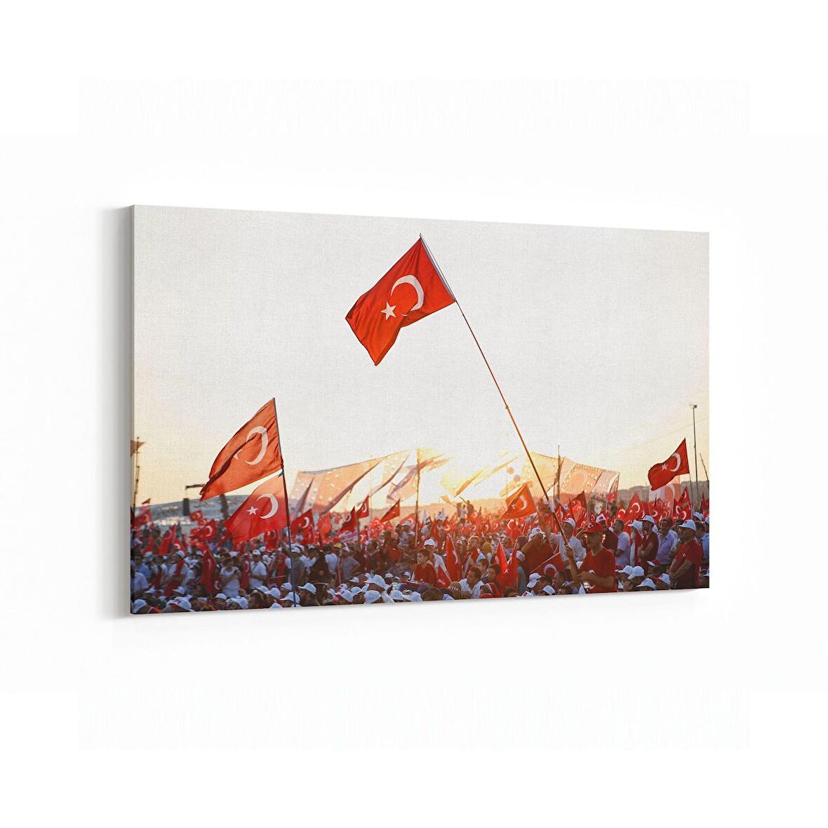 Olla 17568Y Türk Bayrağı Görseli Yatay Kanvas Tablo (Ölçü: 70X50)