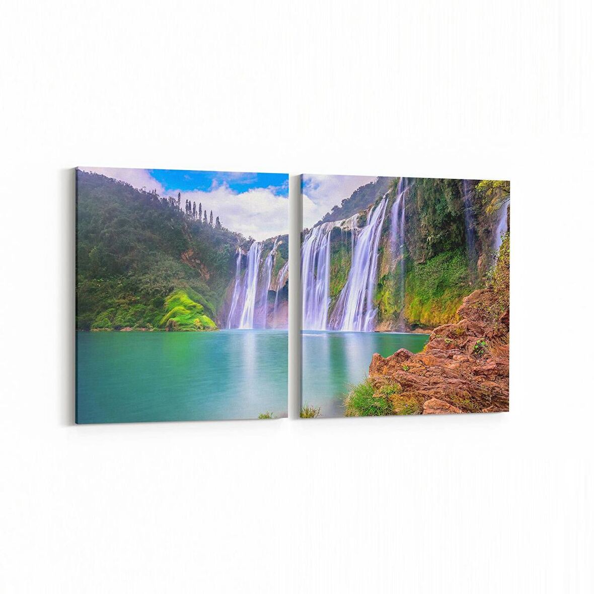 Olla 14274K2Y Doğa / Manzara Görseli Kare 2'li Yatay Kanvas Tablo (Ölçü: 125X60)