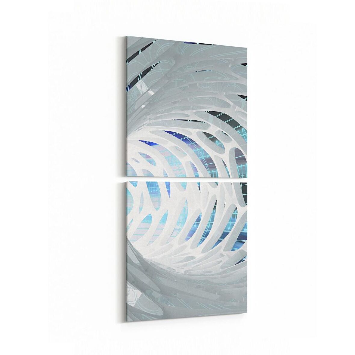 Olla 10235K2D Abstract Girdap Görsel Kare 2'li Dikey Kanvas Tablo (Ölçü: 30X65)