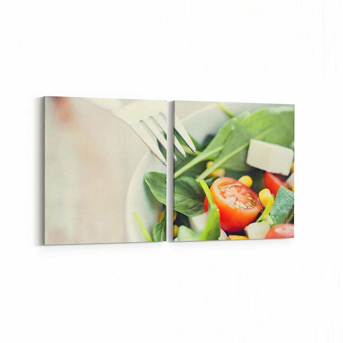 Olla 15178K2Y Gıda Görseli Kare 2'li Yatay Kanvas Tablo (Ölçü: 145X70)
