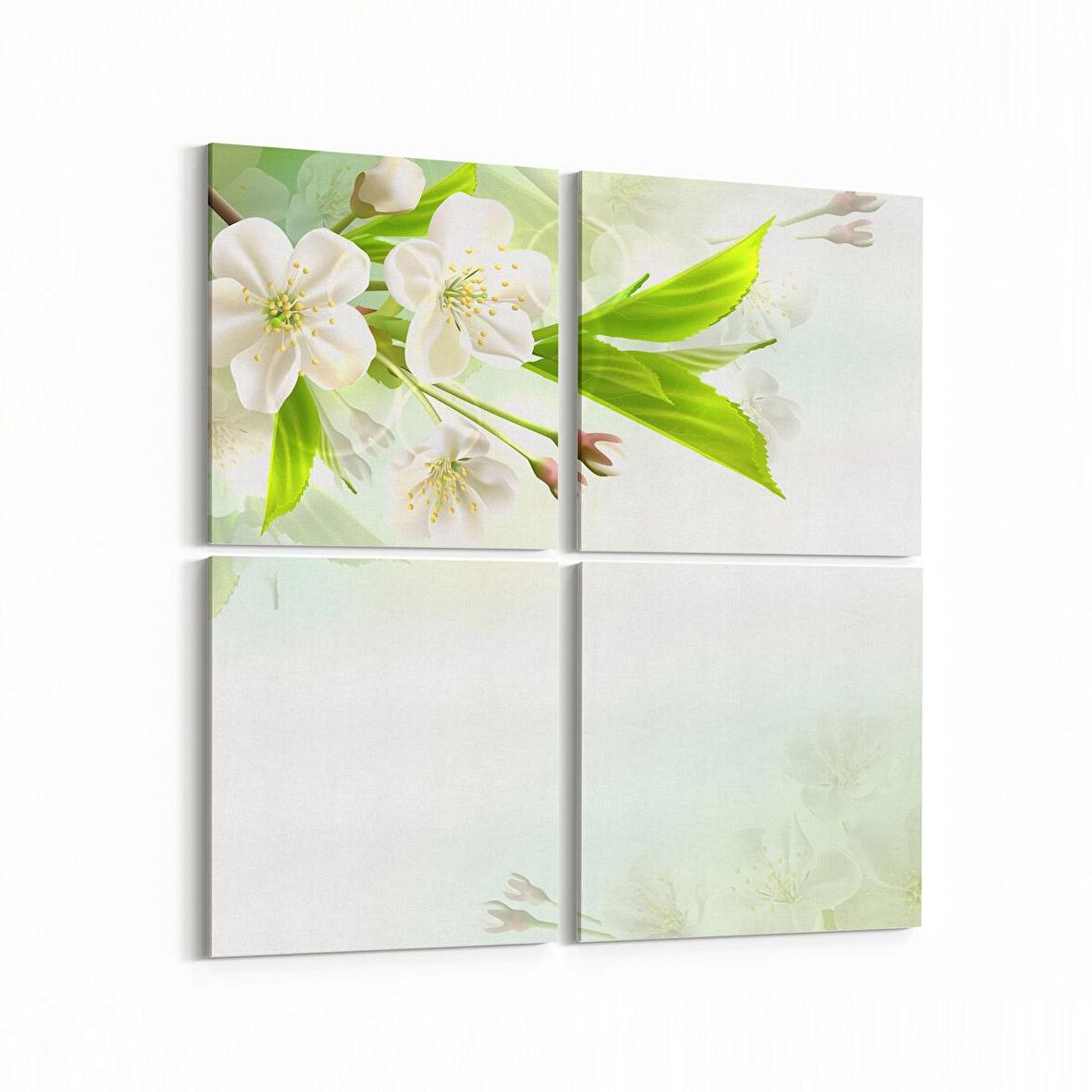 Olla 11675K4 Orkide Çiçek Görseli Kare 4'lü Kanvas Tablo (Ölçü: 125X125)