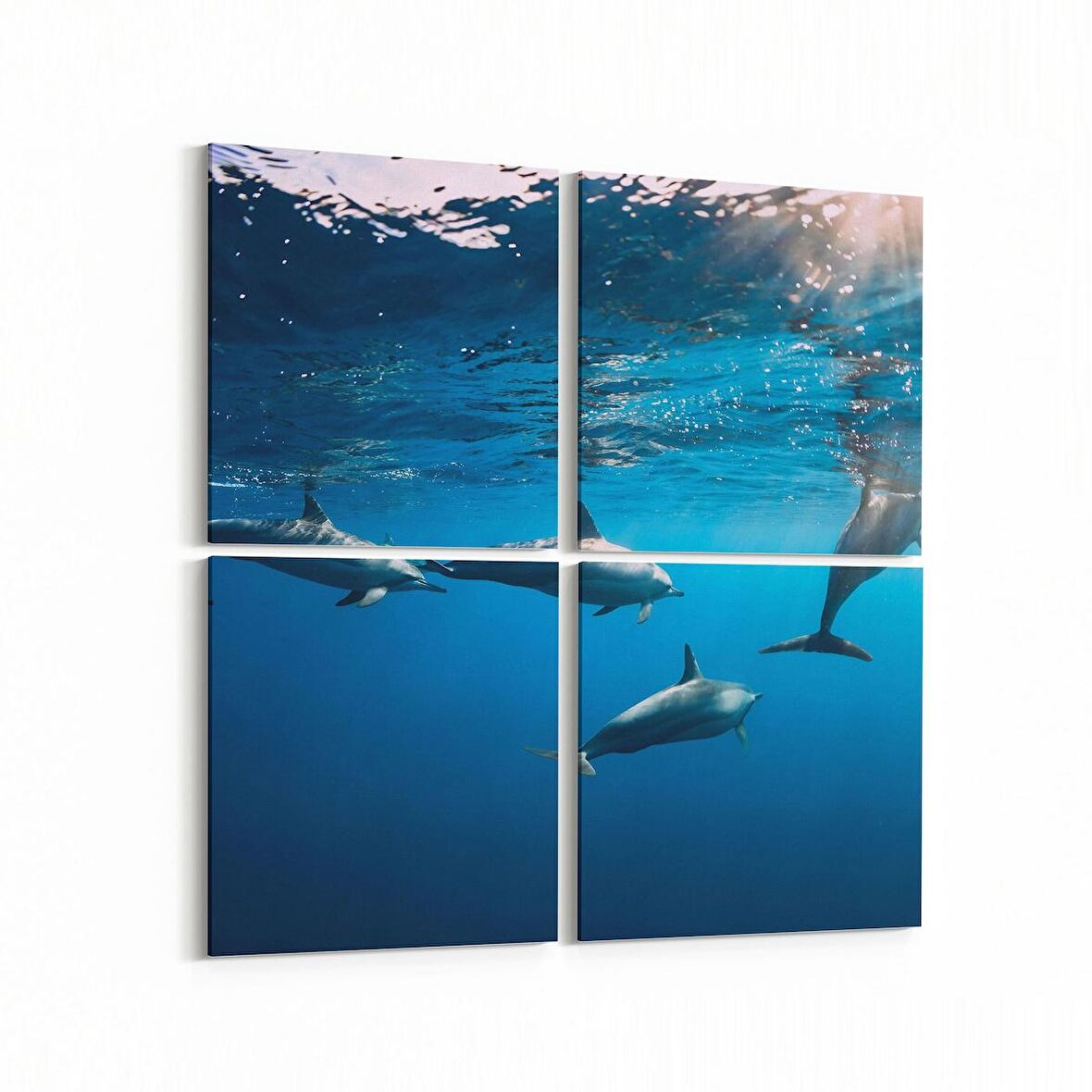 Olla 12908K4 Deniz / Okyanus Görseli Kare 4'lü Kanvas Tablo (Ölçü: 145X145)