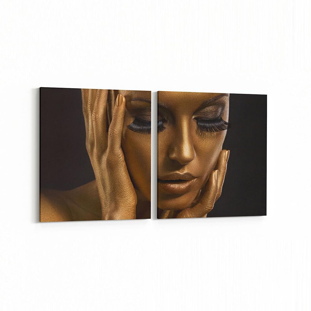 Olla 16799K2Y Model / Manken Görseli 2'li Yatay Kanvas Tablo (Ölçü: 145X70)