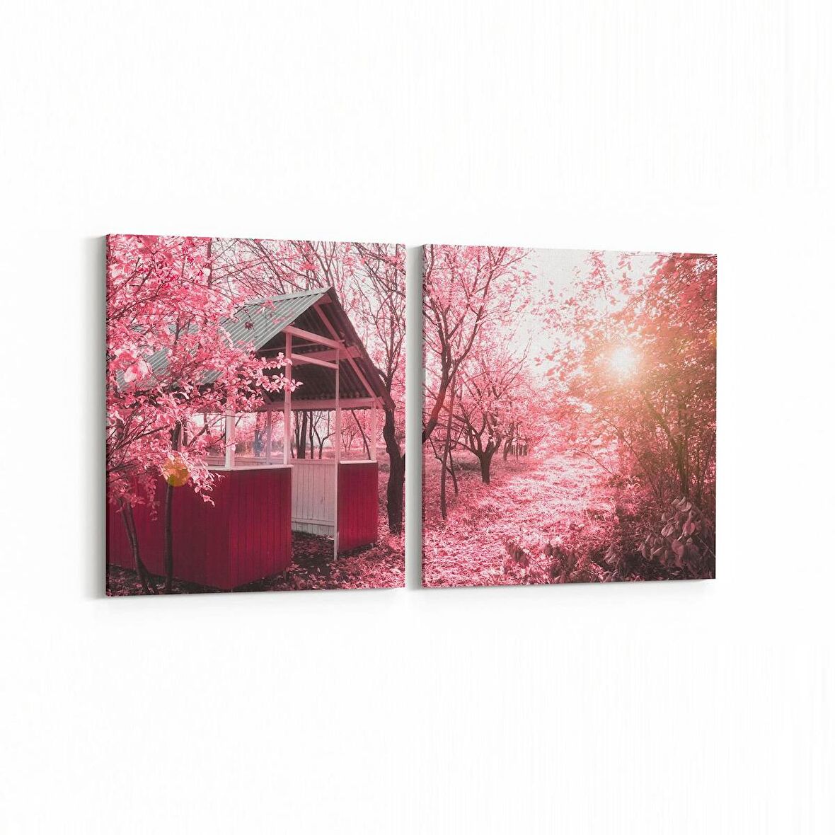 Olla 14114K2Y Doğa / Manzara Görseli Kare 2'li Yatay Kanvas Tablo (Ölçü: 85X40)