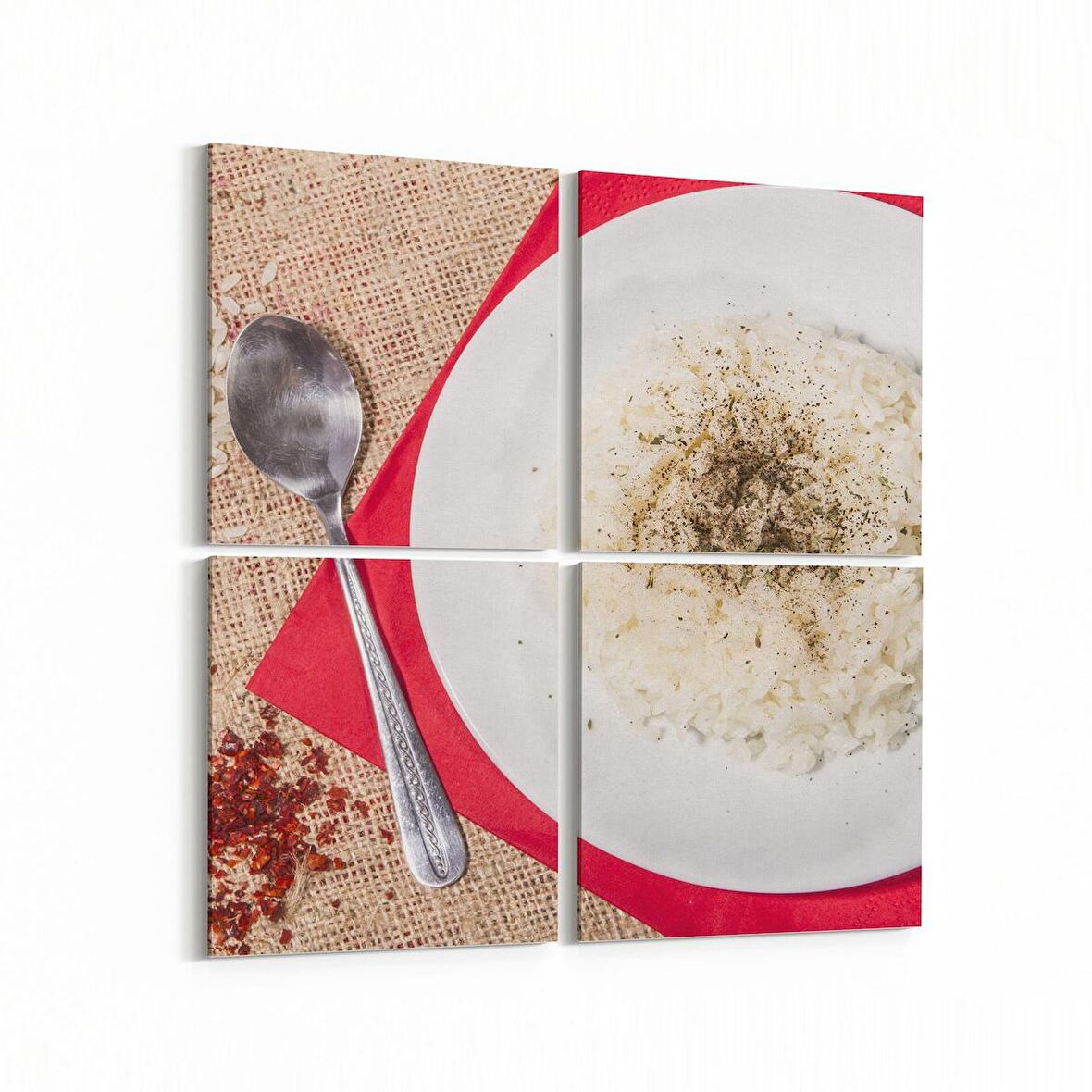 Olla 15171K4 Gıda Görseli Kare 4'lü Kanvas Tablo (Ölçü: 125X125)