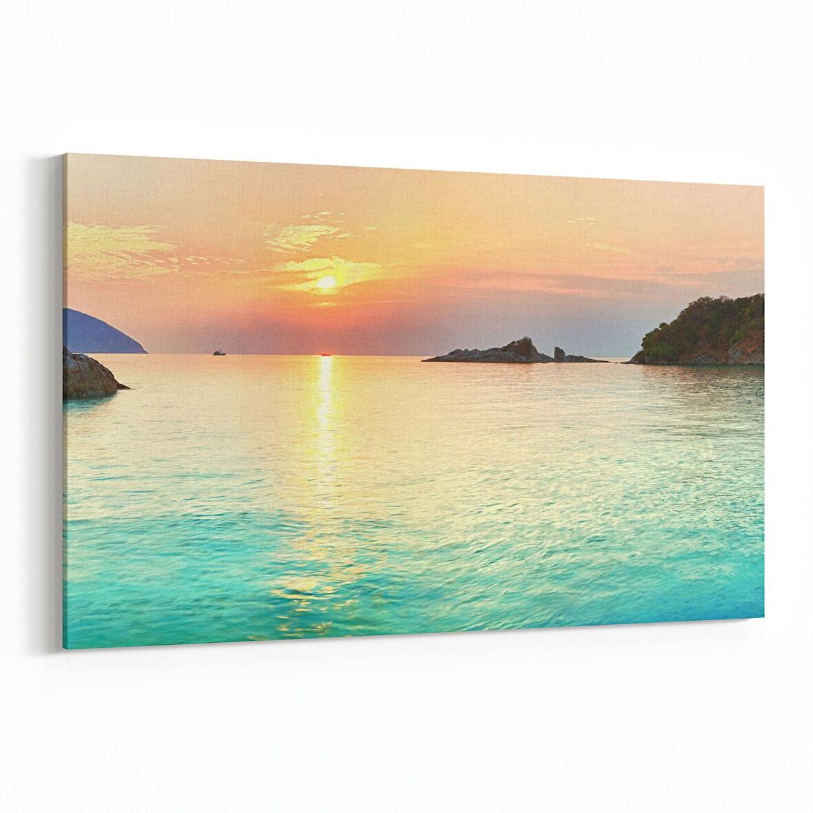 Olla 16100Y Günbatımı Görseli Yatay Kanvas Tablo (Ölçü: 150X100)