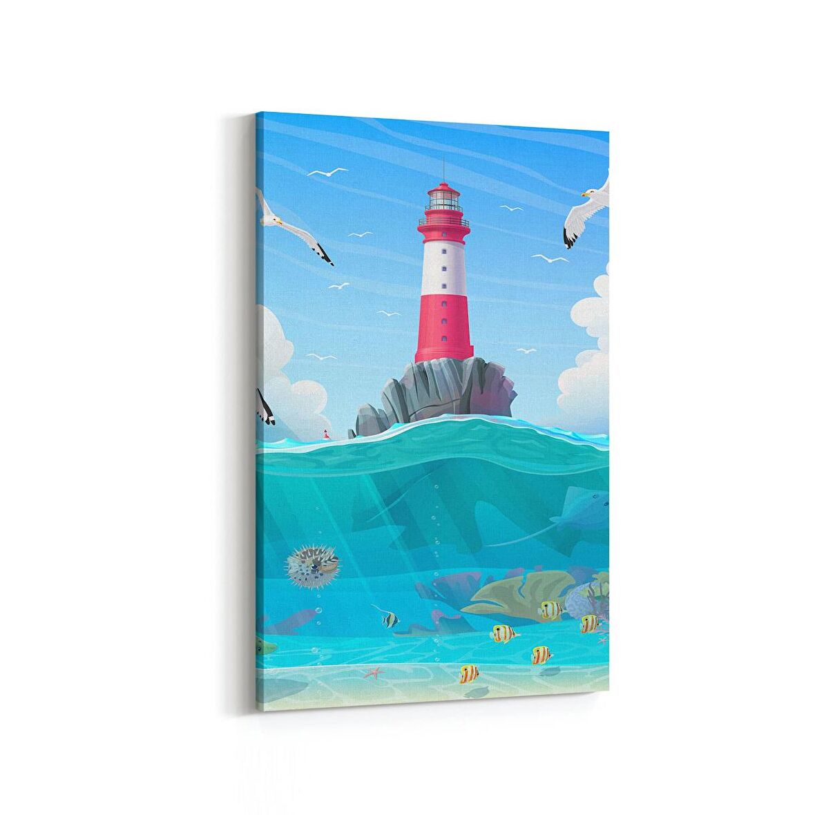 Olla 12894D Deniz / Okyanus Görseli Dikey Kanvas Tablo (Ölçü: 60X90)