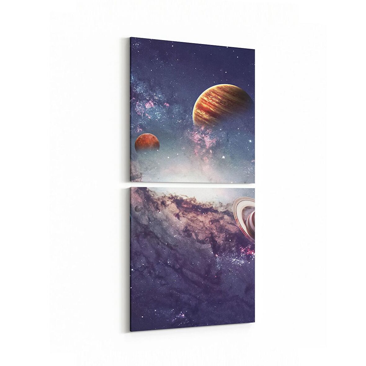Olla 17656K2D Uzay Görseli Kare 2'li Dikey Kanvas Tablo (Ölçü: 30X65)