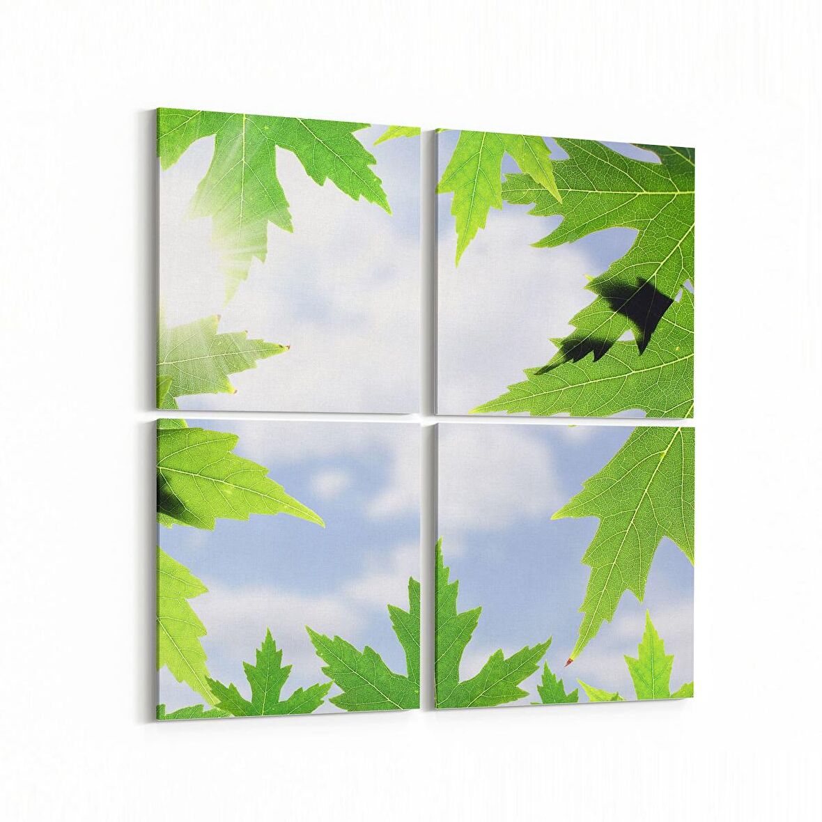 Olla 10484K4 Ağaç Görseli Kare 4'lü Kanvas Tablo (Ölçü: 145X145)