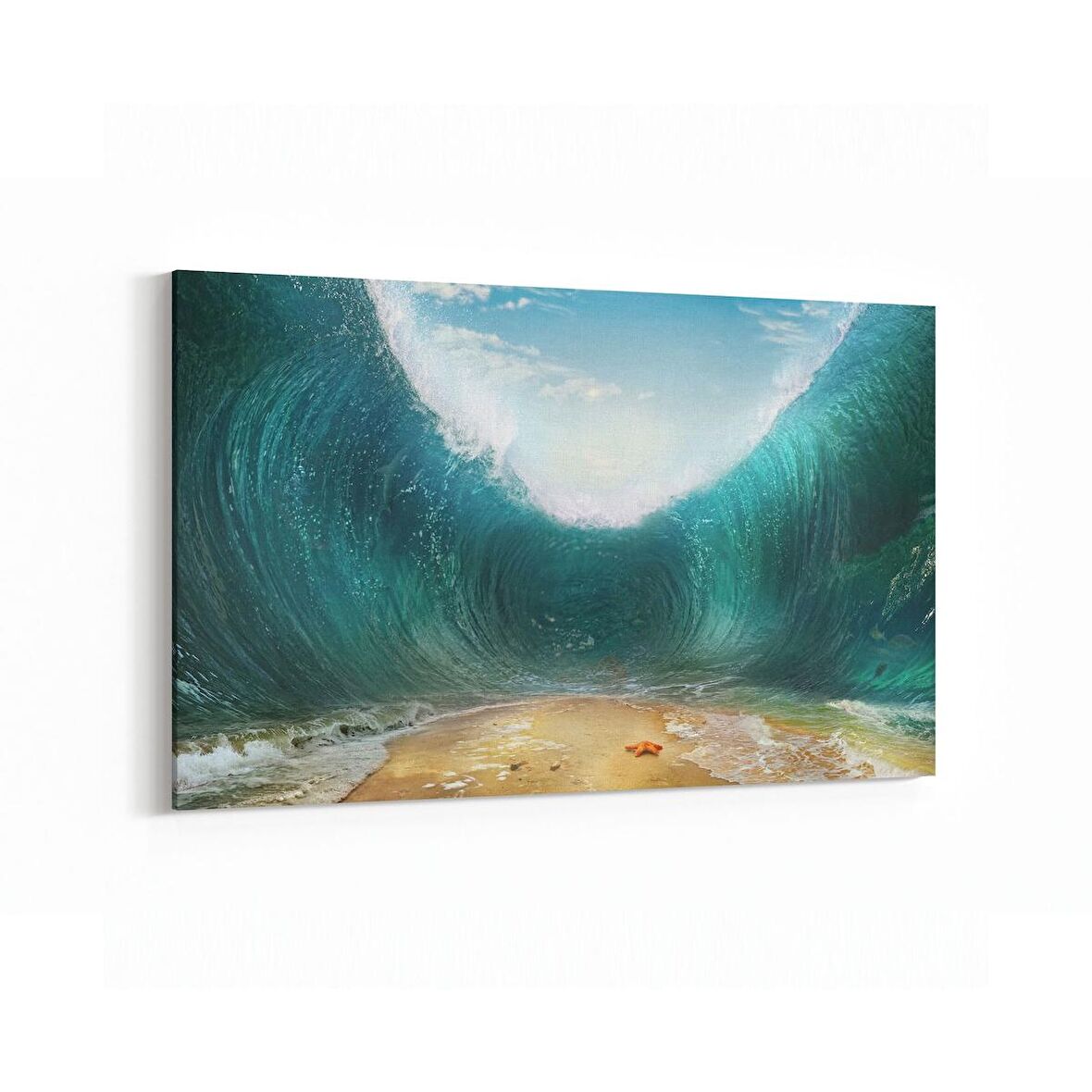 Olla 16419Y Kumsal / Sahil Görseli Yatay Kanvas Tablo (Ölçü: 70X50)