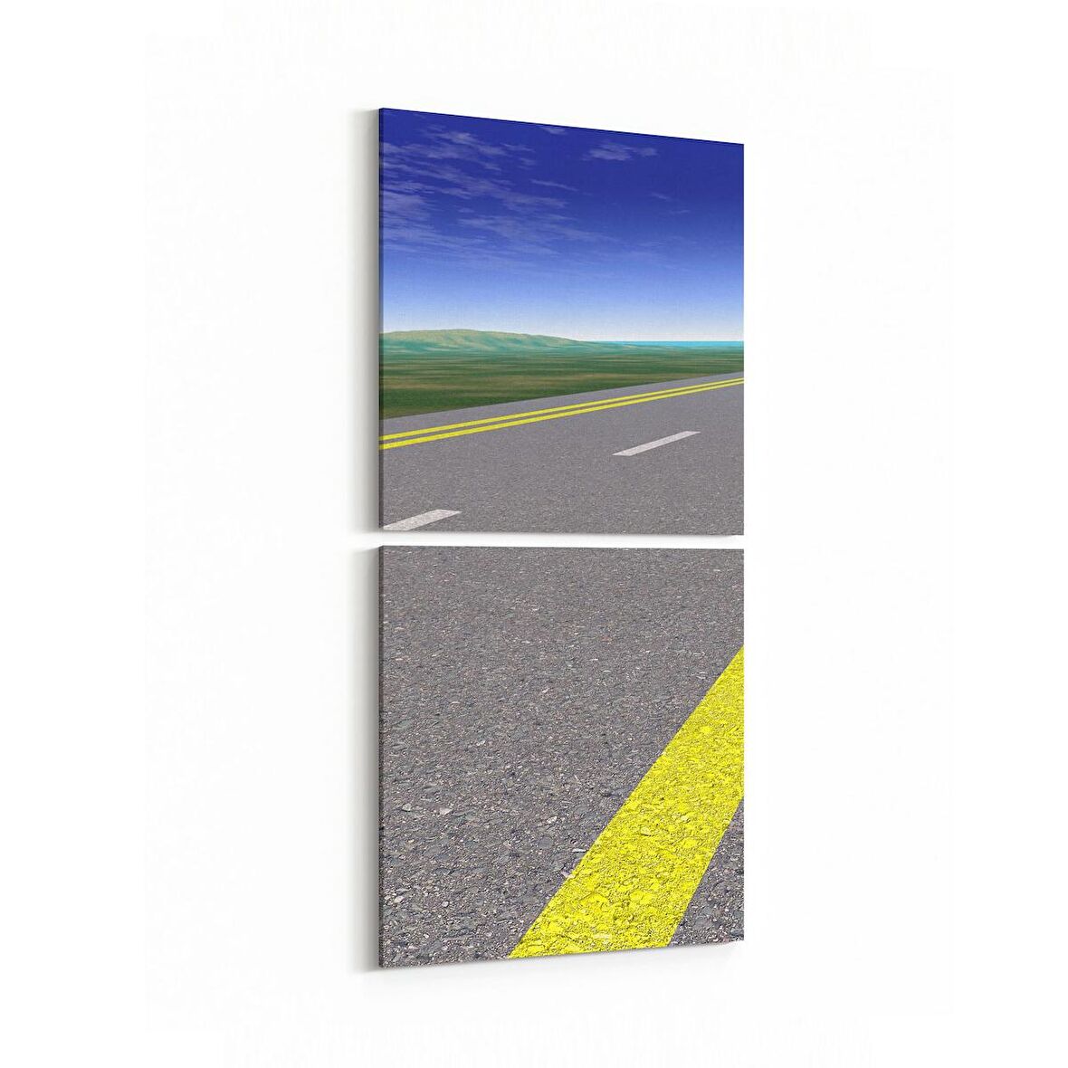 Olla 13303K2D Doğa / Manzara Görseli Kare 2'li Dikey Kanvas Tablo (Ölçü: 30X65)