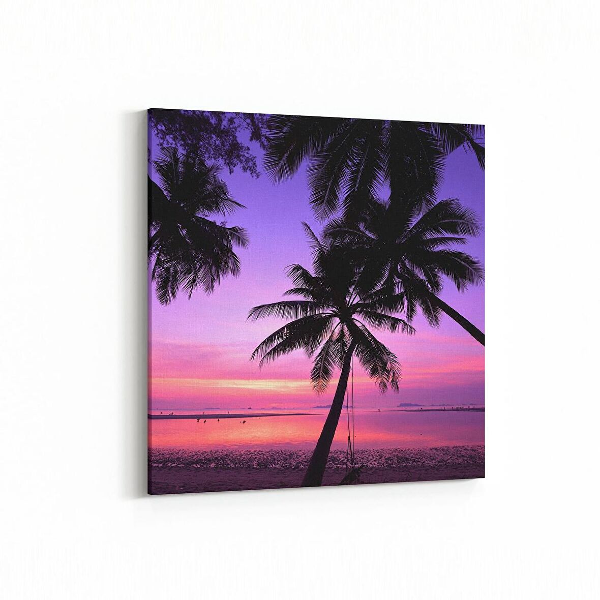 Olla 16072K Günbatımı Görseli Kare Kanvas Tablo (Ölçü: 30X30)