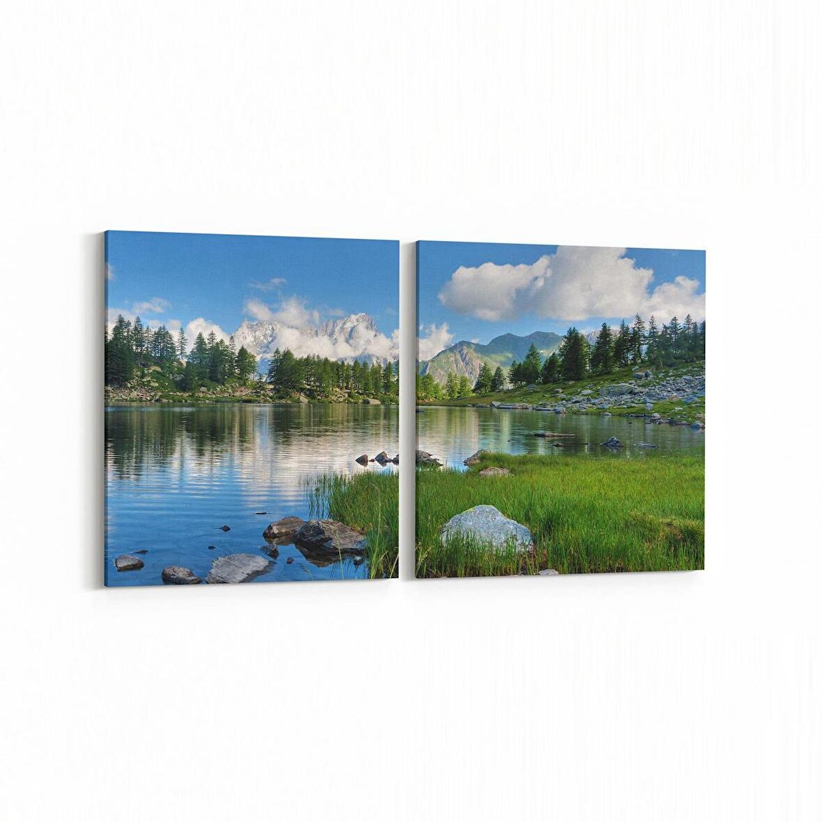 Olla 14430K2Y Doğa / Manzara Görseli Kare 2'li Yatay Kanvas Tablo (Ölçü: 125X60)